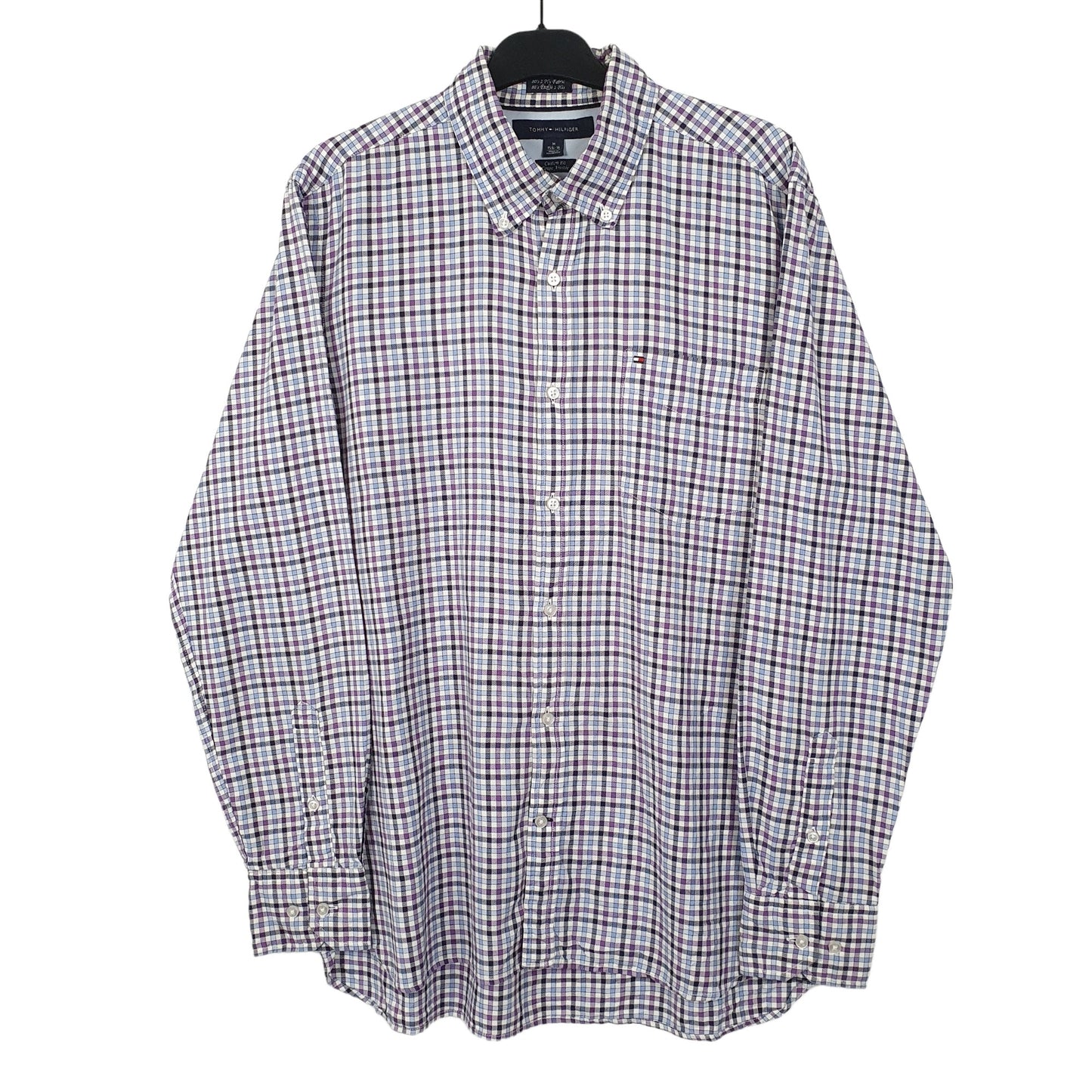 Tommy Hilfiger Long Sleeve Custom Fit Check Shirt Purple