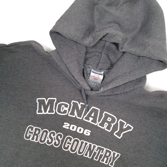 Jerzees USA Vintage Cross Country Hoodie M Grey