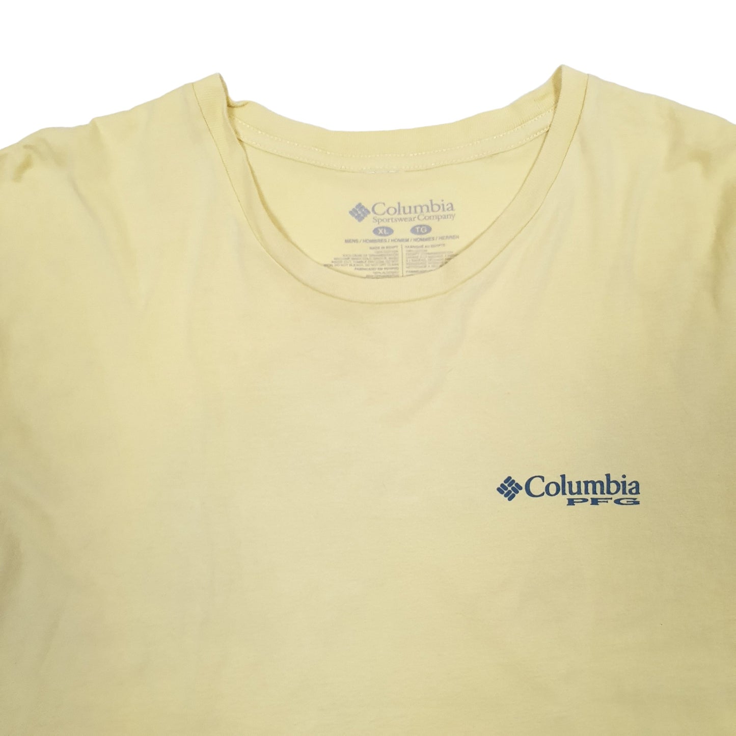 Mens Yellow Columbia Sportswear  Short Sleeve T Shirt