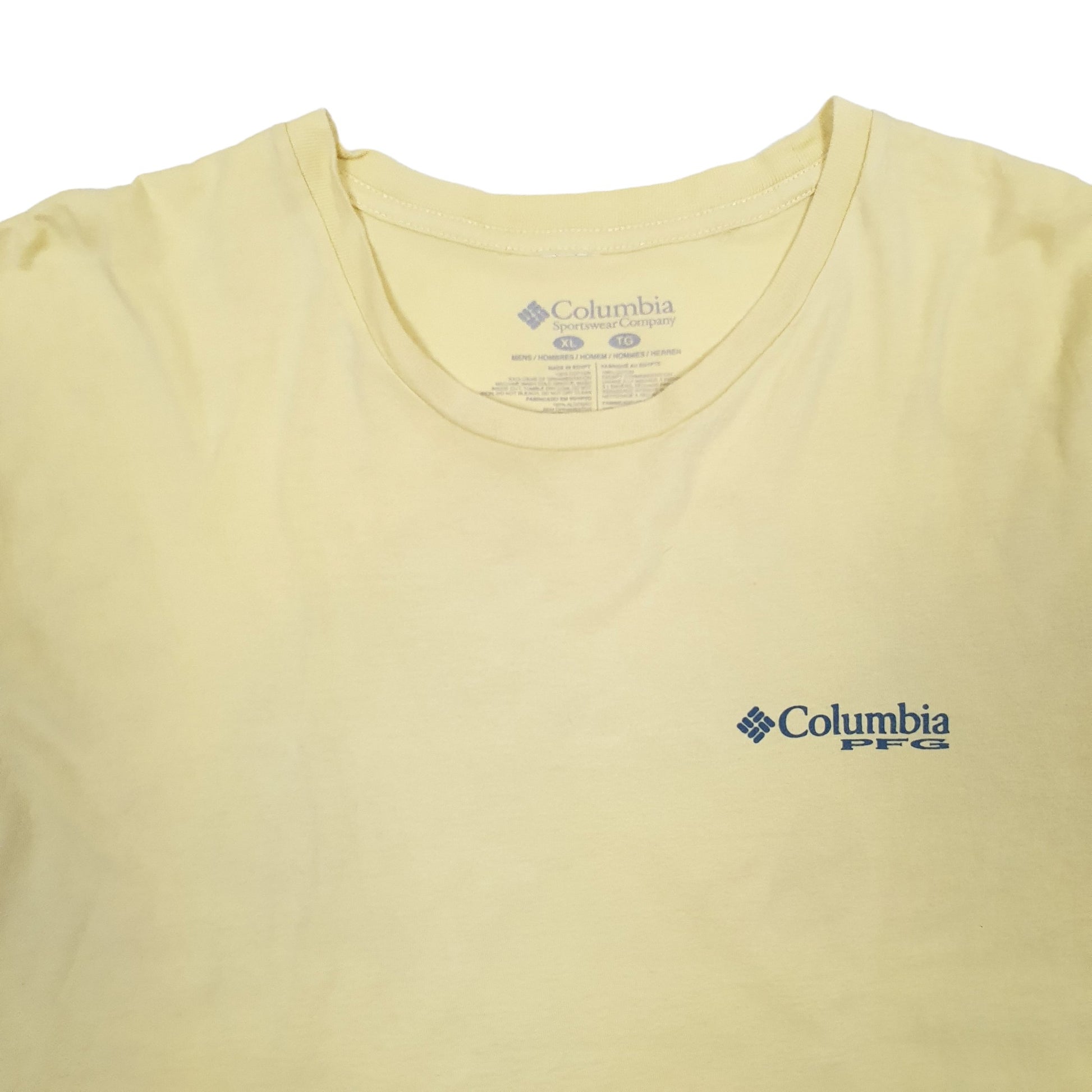 Mens Yellow Columbia Sportswear  Short Sleeve T Shirt
