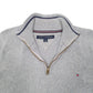 Mens Grey Tommy Hilfiger Knit Quarter Zip Jumper