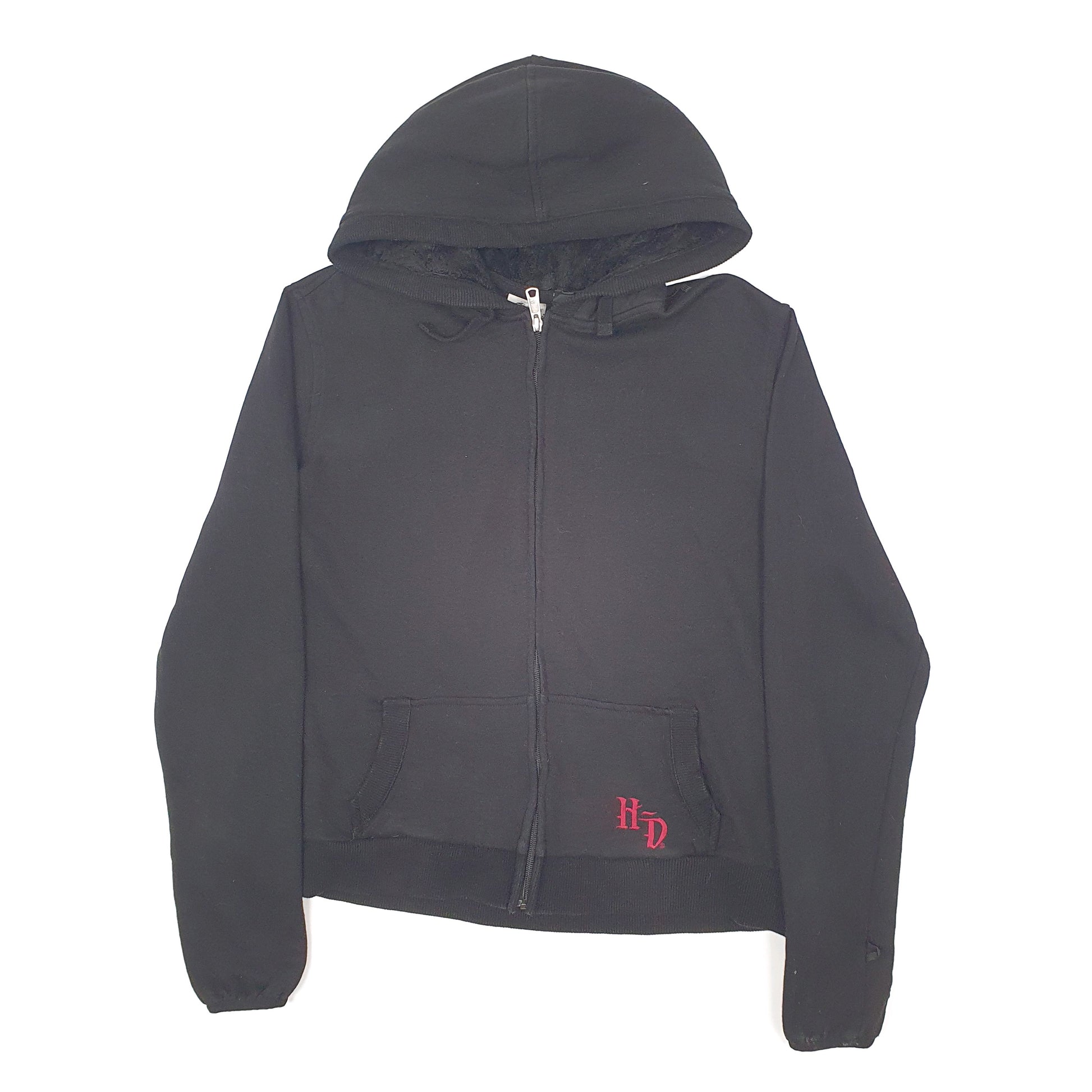 Womens Black Harley Davidson Motorcycles Full Zip Jumper