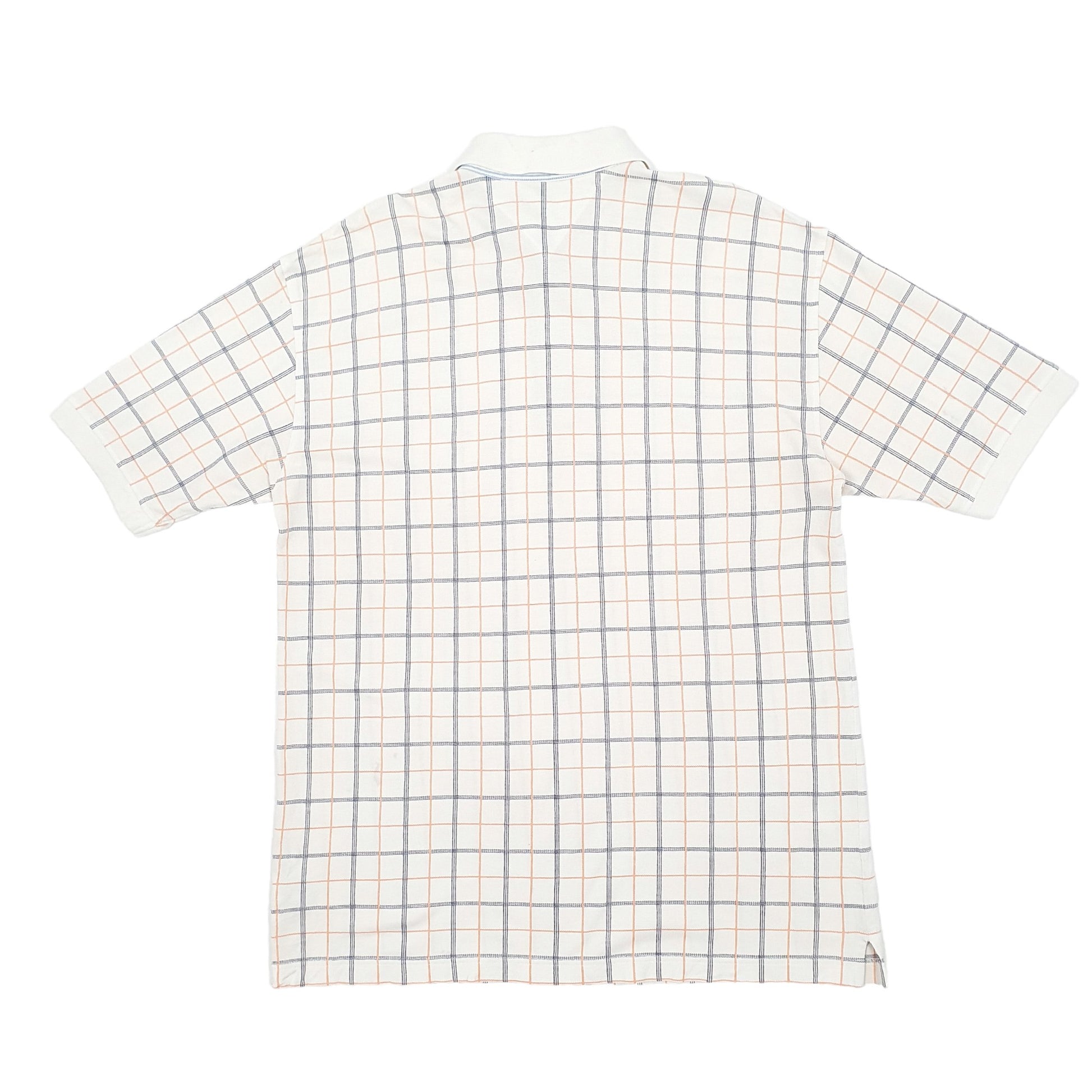 Mens White Tommy Hilfiger Check Short Sleeve Polo Shirt