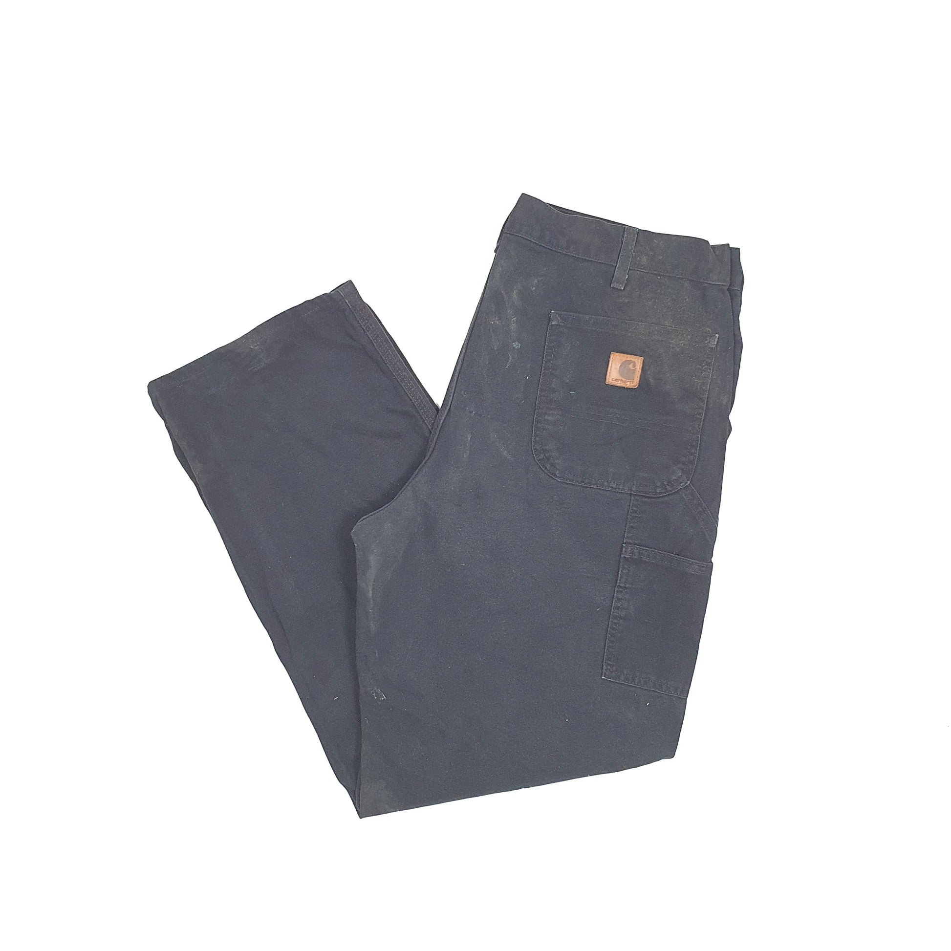 Mens Carhartt Black Carpenter Trousers W38 L31 Black