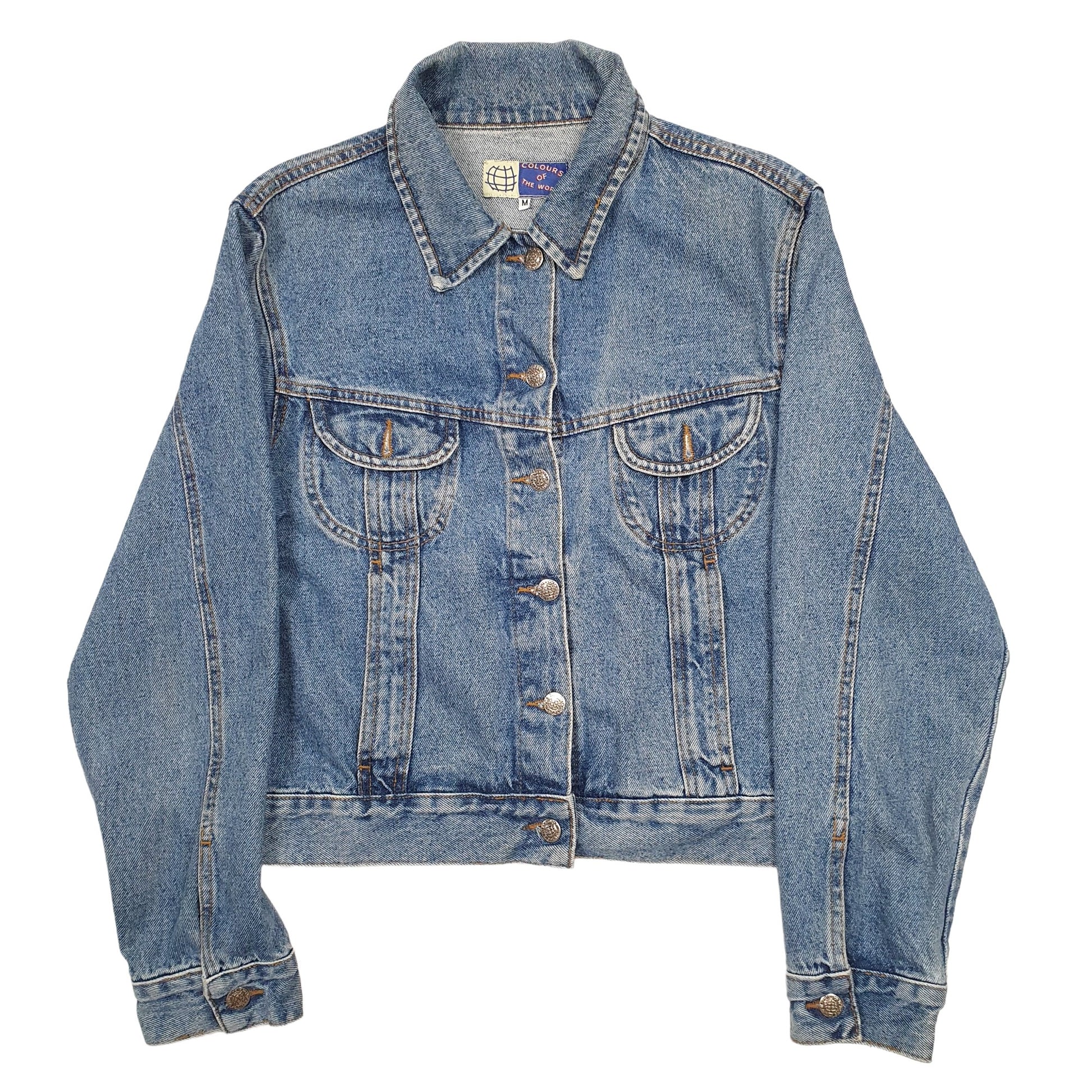 Womens Blue Colours of the world Trucker Denim Jacket Coat