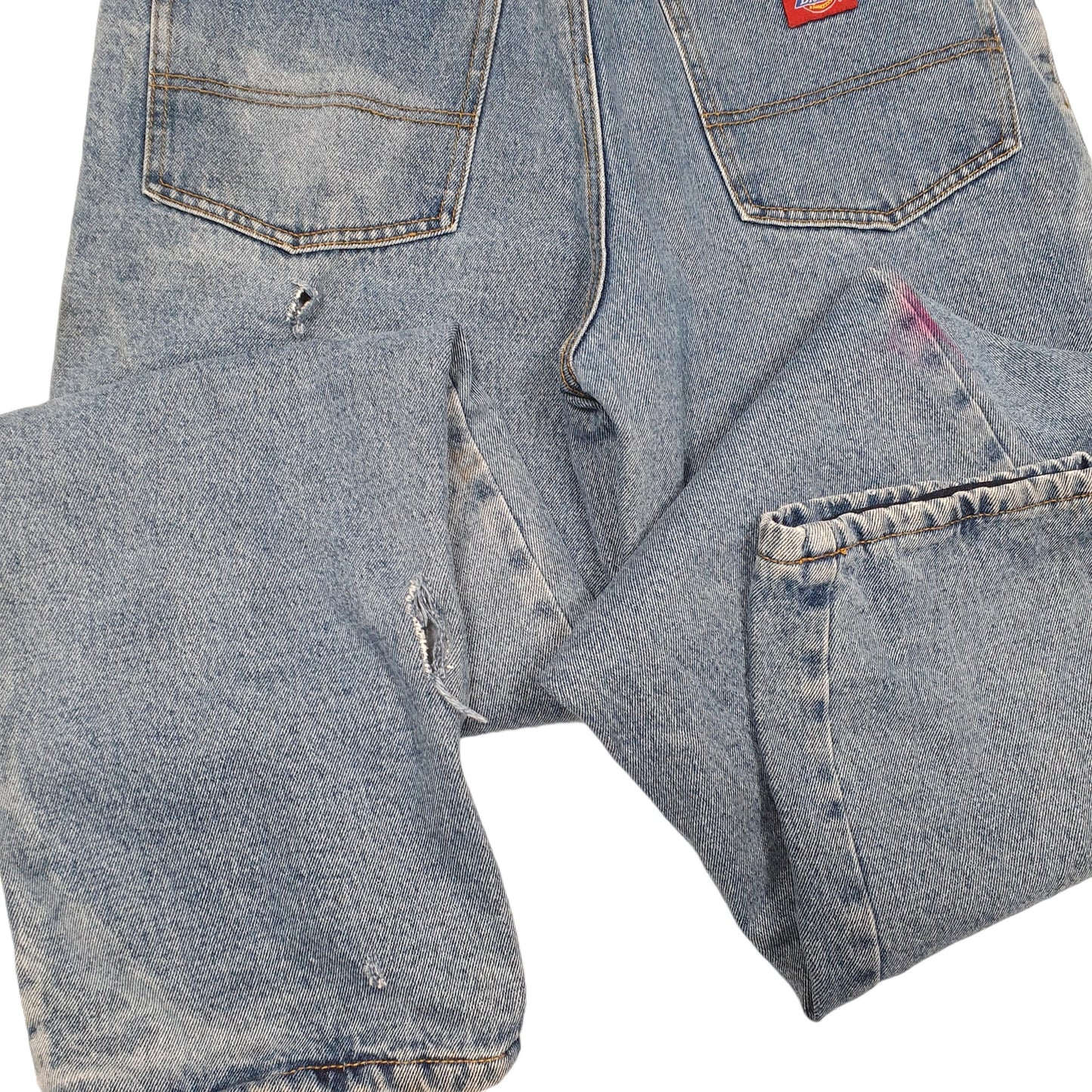 Mens Blue Dickies Lined Thermal Winter Insulated Casual JeansW32 L31