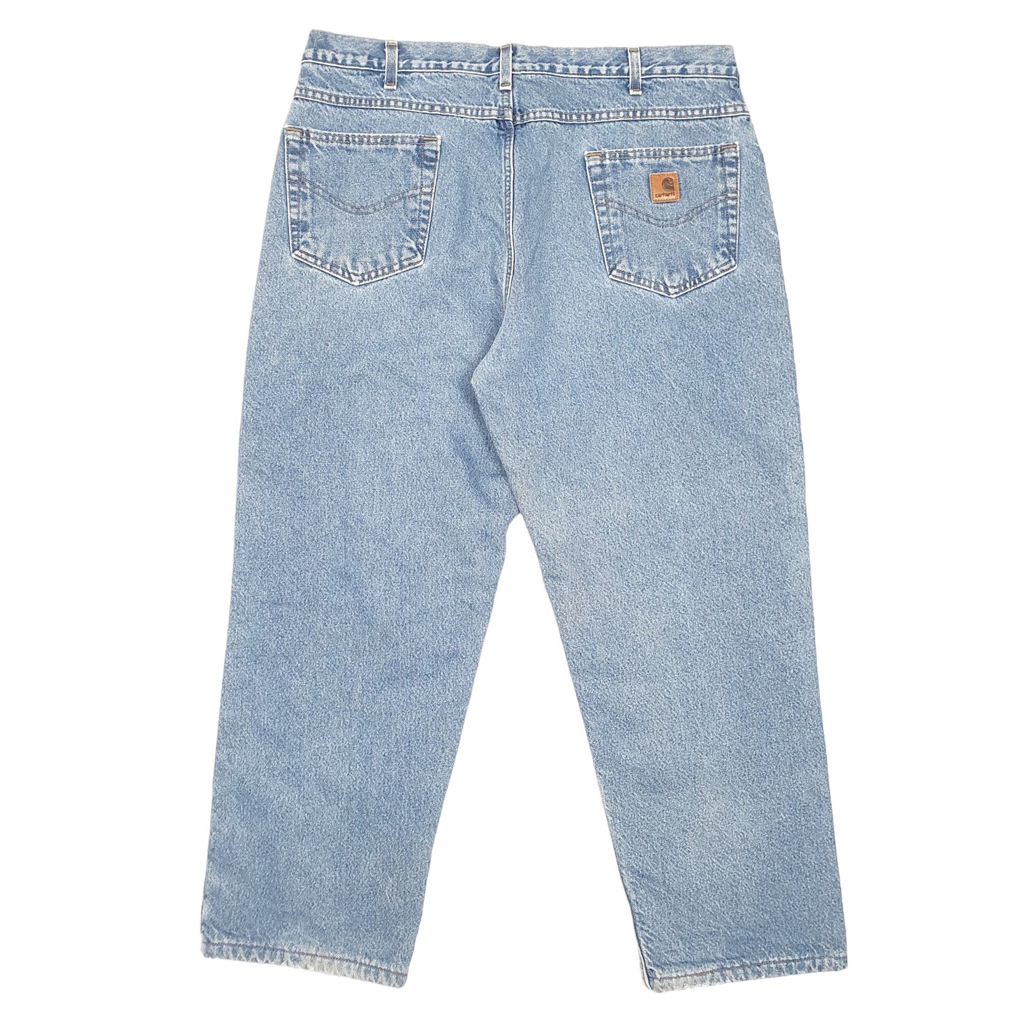 Mens Blue Carhartt Polyester lined Insulated Winter Thermal ⁸ Carpenter JeansW38 L30