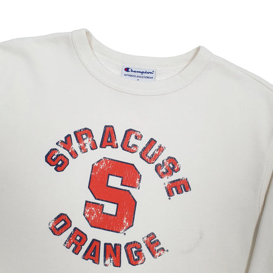 Mens Cream Champion USA College Syracuse Orange Sweatshirt Jumper