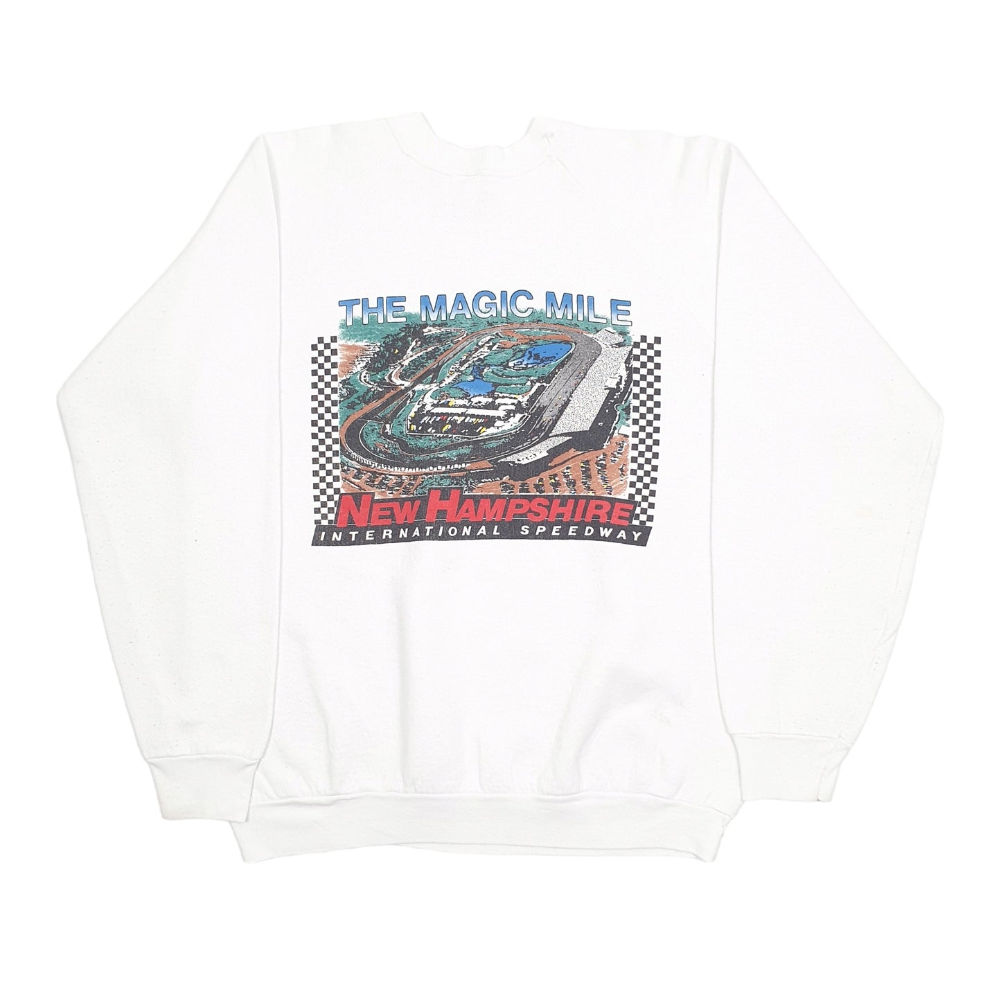 Fruit of the Loom 1990's Nascar Speedway Crewneck L White