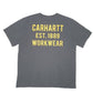 Mens Black Carhartt Pocket Work Wear Est 1889 Short Sleeve T Shirt