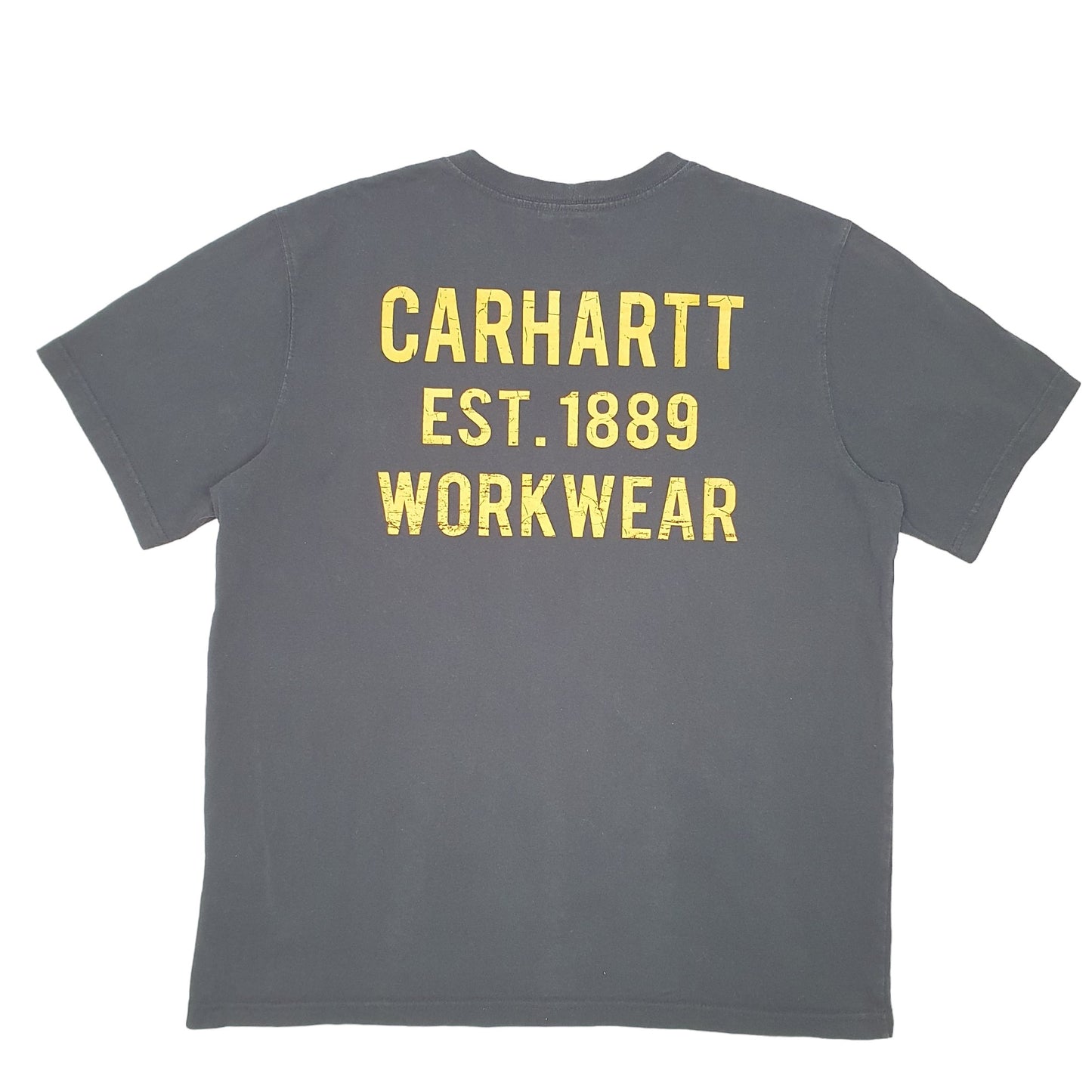 Mens Black Carhartt Pocket Work Wear Est 1889 Short Sleeve T Shirt