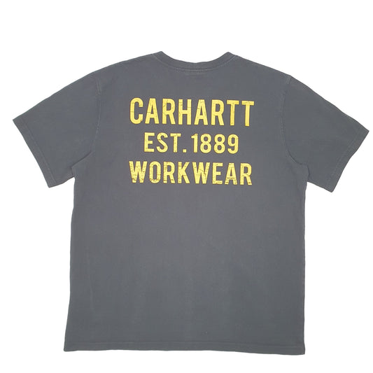 Mens Black Carhartt Pocket Work Wear Est 1889 Short Sleeve T Shirt
