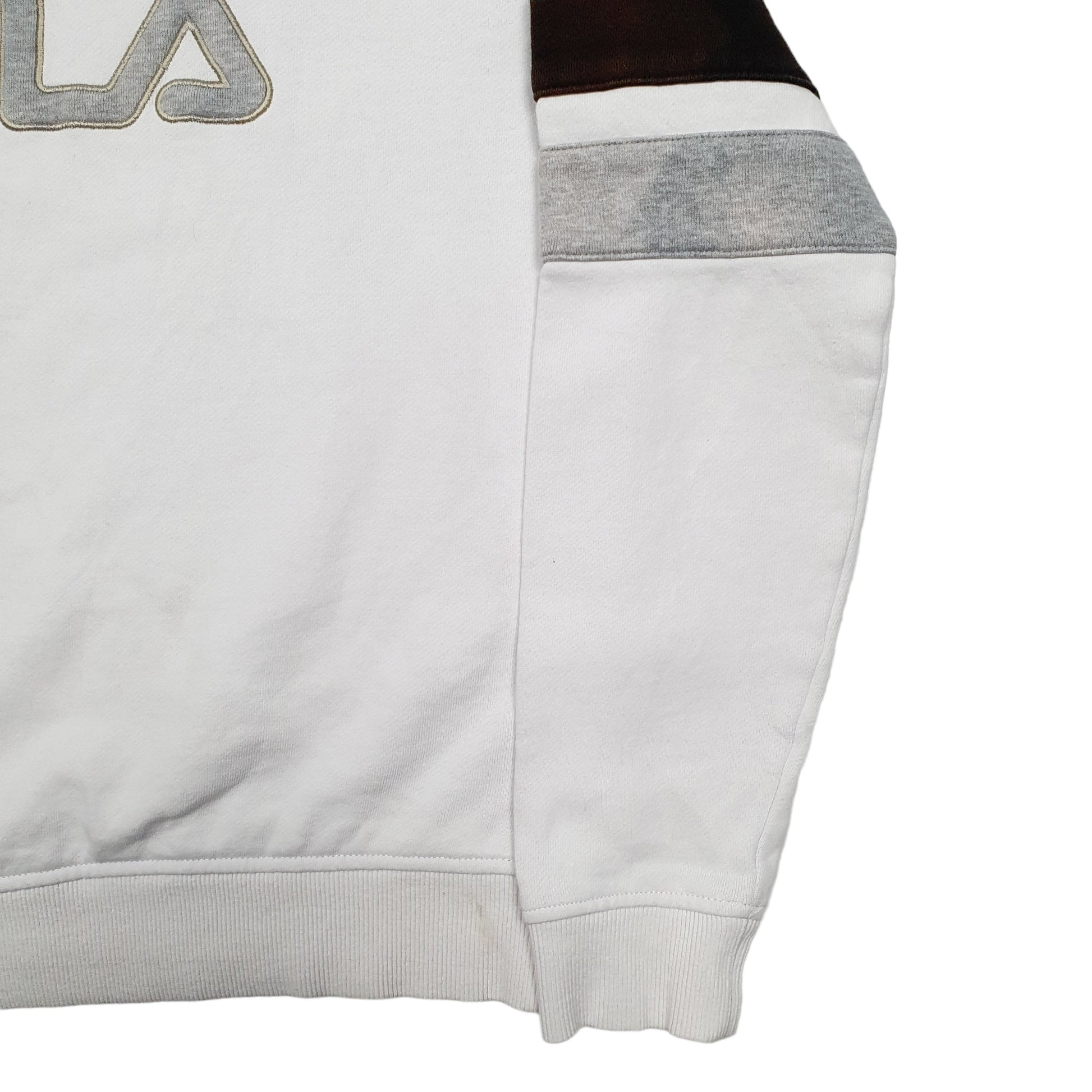 Womens White Fila Spellout Crewneck Jumper