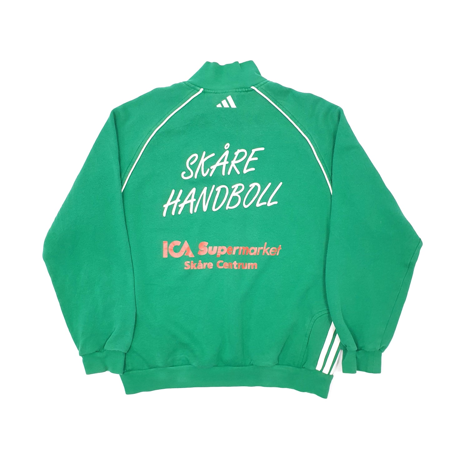 Mens Green Adidas Vintage Handball Quarter Zip Jumper