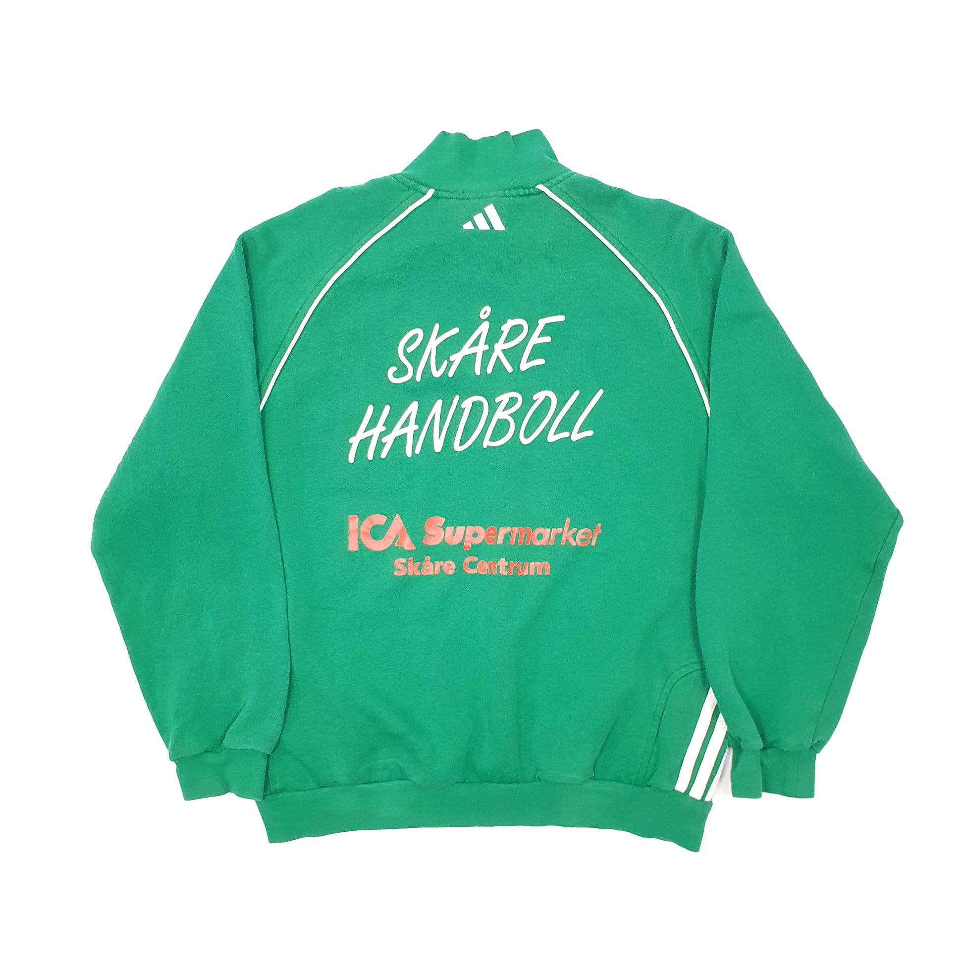 Mens Green Adidas Vintage Handball Quarter Zip Jumper