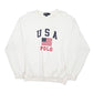 Mens White Polo Ralph Lauren USA Flag Spellout Crewneck Jumper