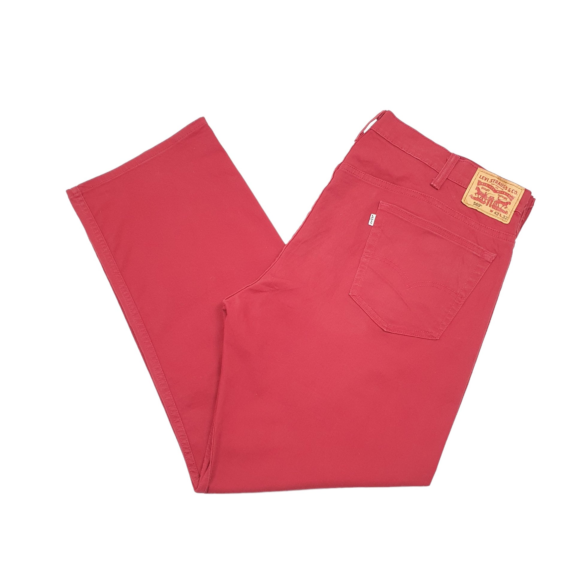 Levis 569 Loose Fit Jeans W42 L31 Red