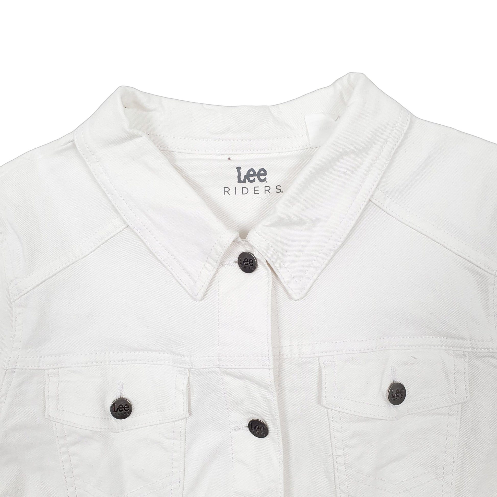 Womens White Lee Riders Trucker Denim Jacket Coat