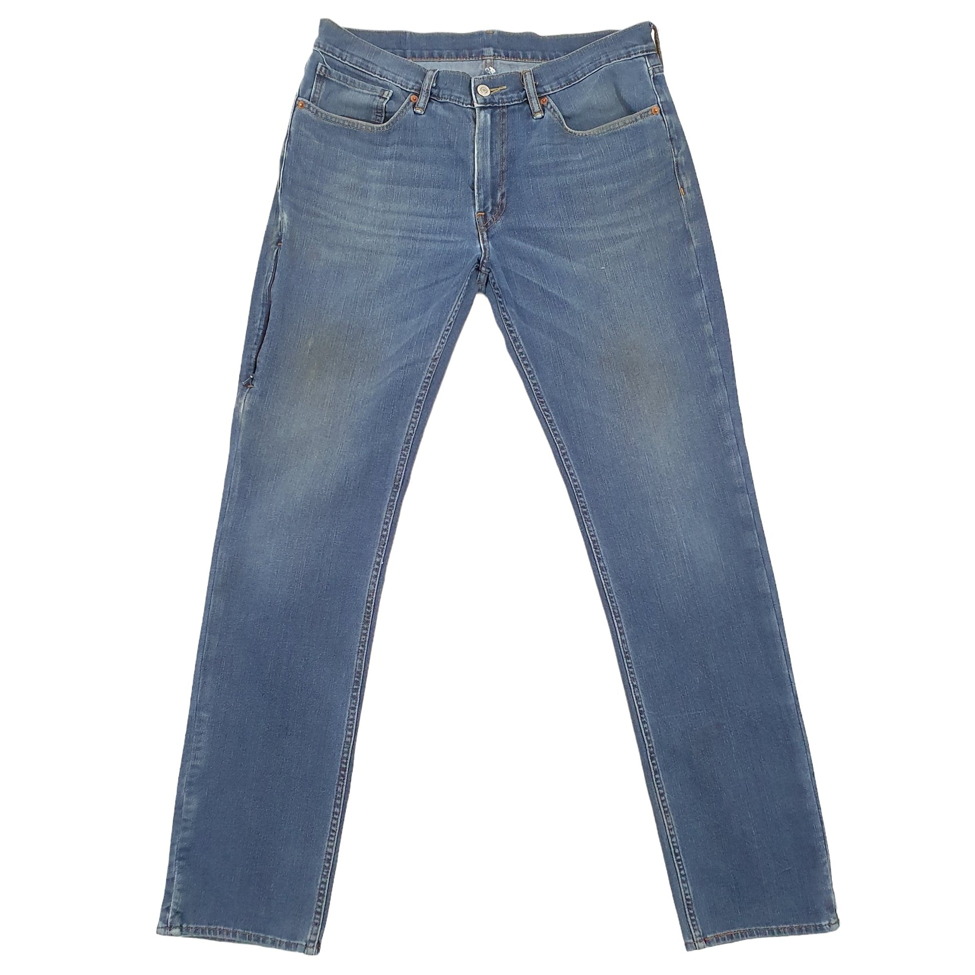 Levis Casual Straight Fit Slim Cycling Irregular Stretch Jeans W32 L32 Blue