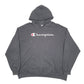 Mens Grey Champion Spellout Hoodie Jumper