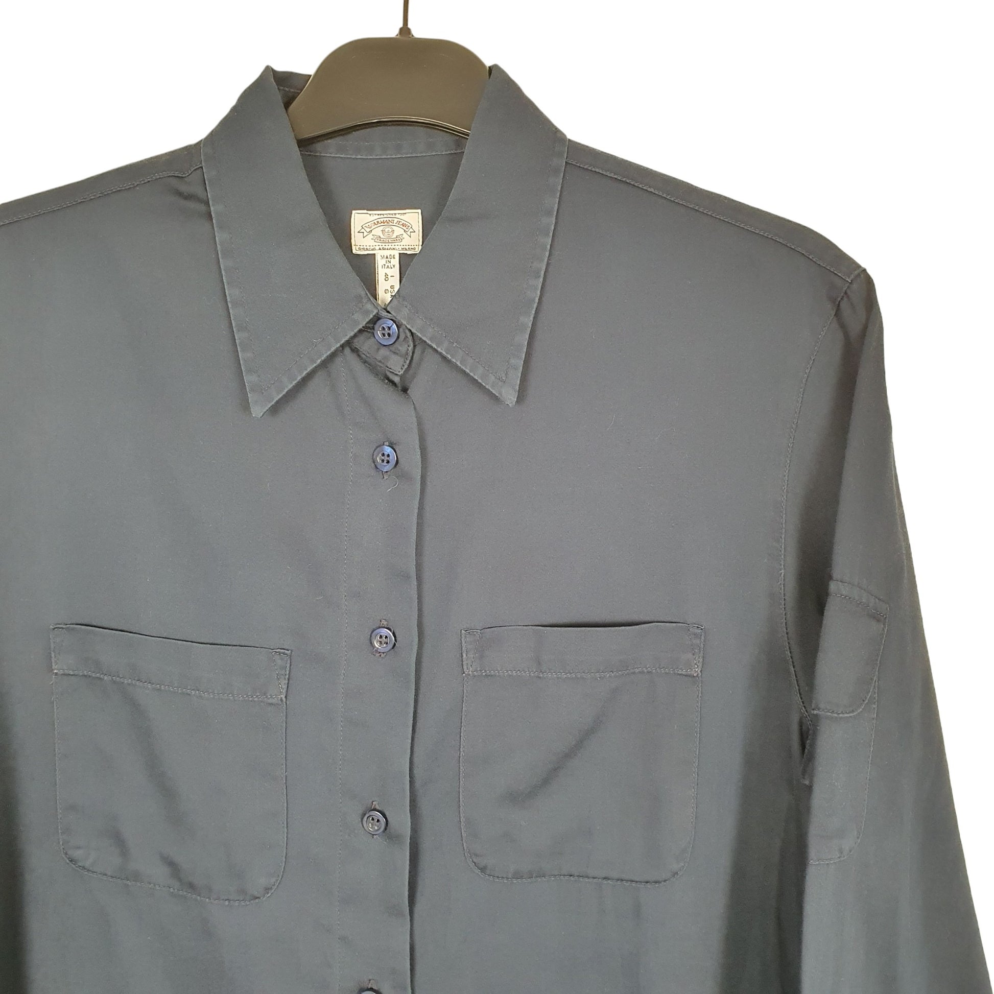 Armani Long Sleeve Regular Fit Shirt Blue