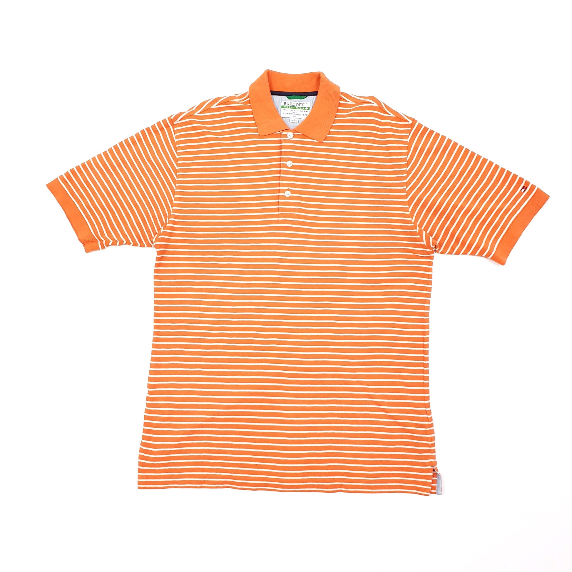 Mens Orange Tommy Hilfiger Insect Repellent Buzz Off Golf Short Sleeve Polo Shirt