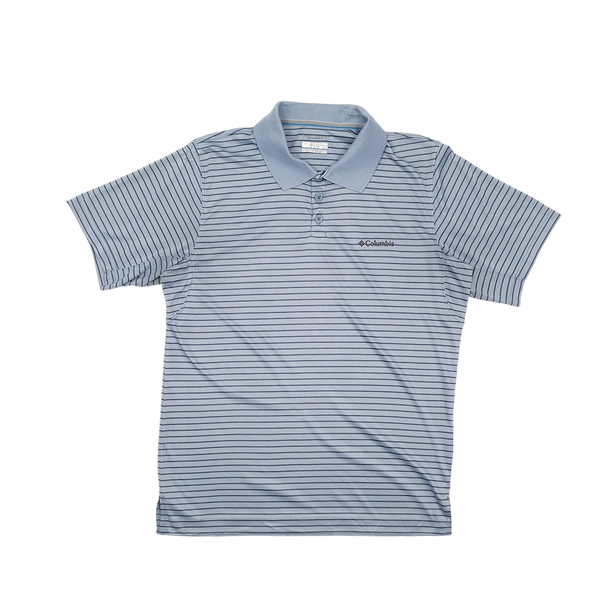 Columbia Sportswear Active Fit Short Sleeve Polyester Polo Shirt Blue