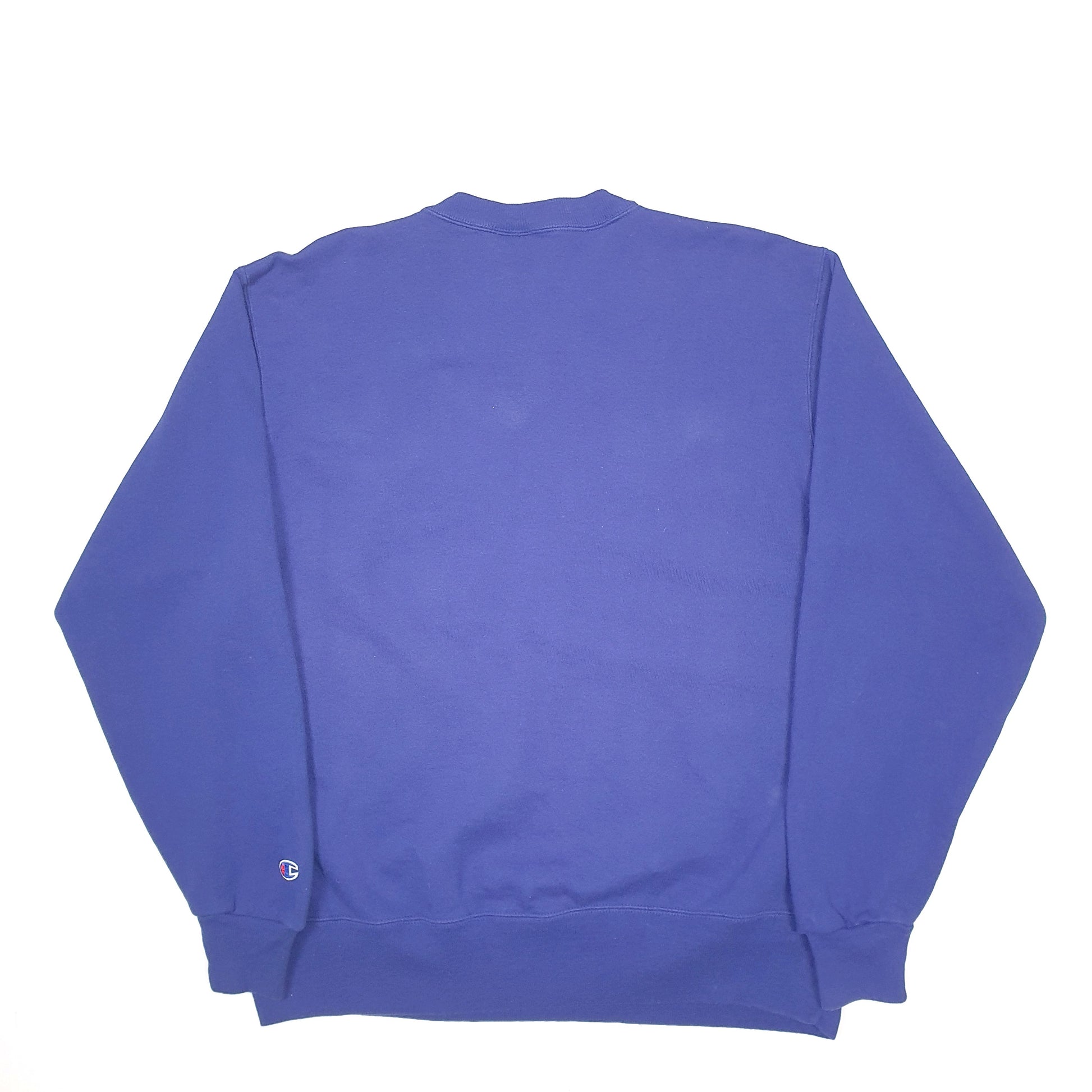 Mens Blue Champion Spellout Crewneck Jumper