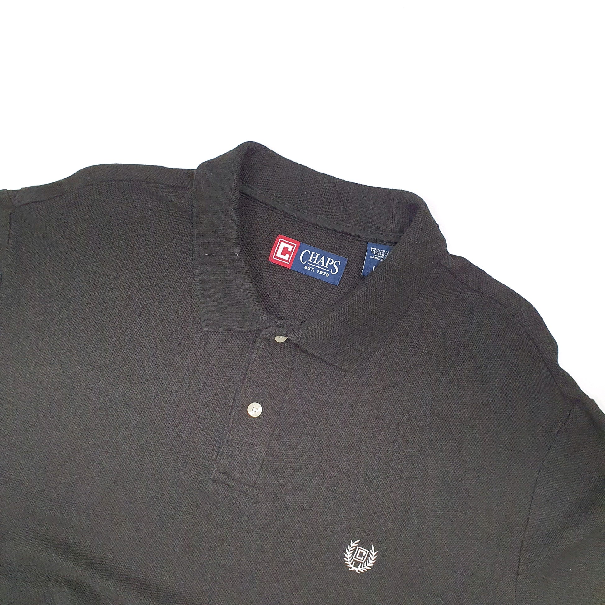 Chaps Short Sleeve Polo Shirt Black