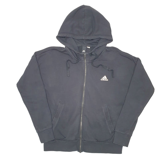 Mens Black Adidas Hoodie Full Zip Jumper