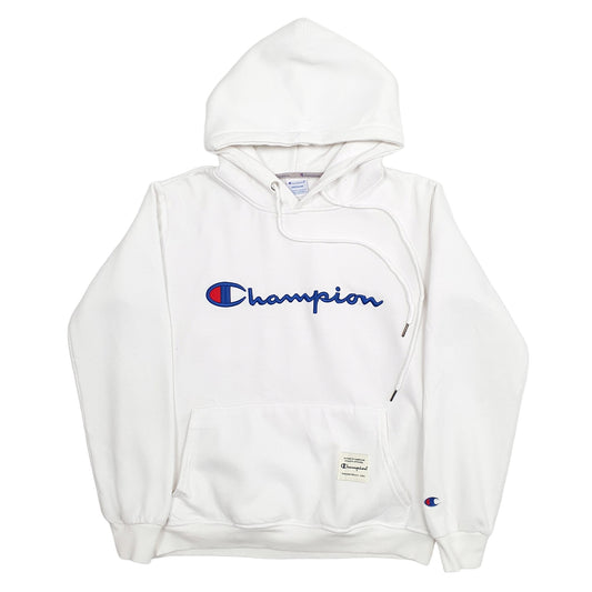 Womens White Champion Spellout Hoodie Jumper