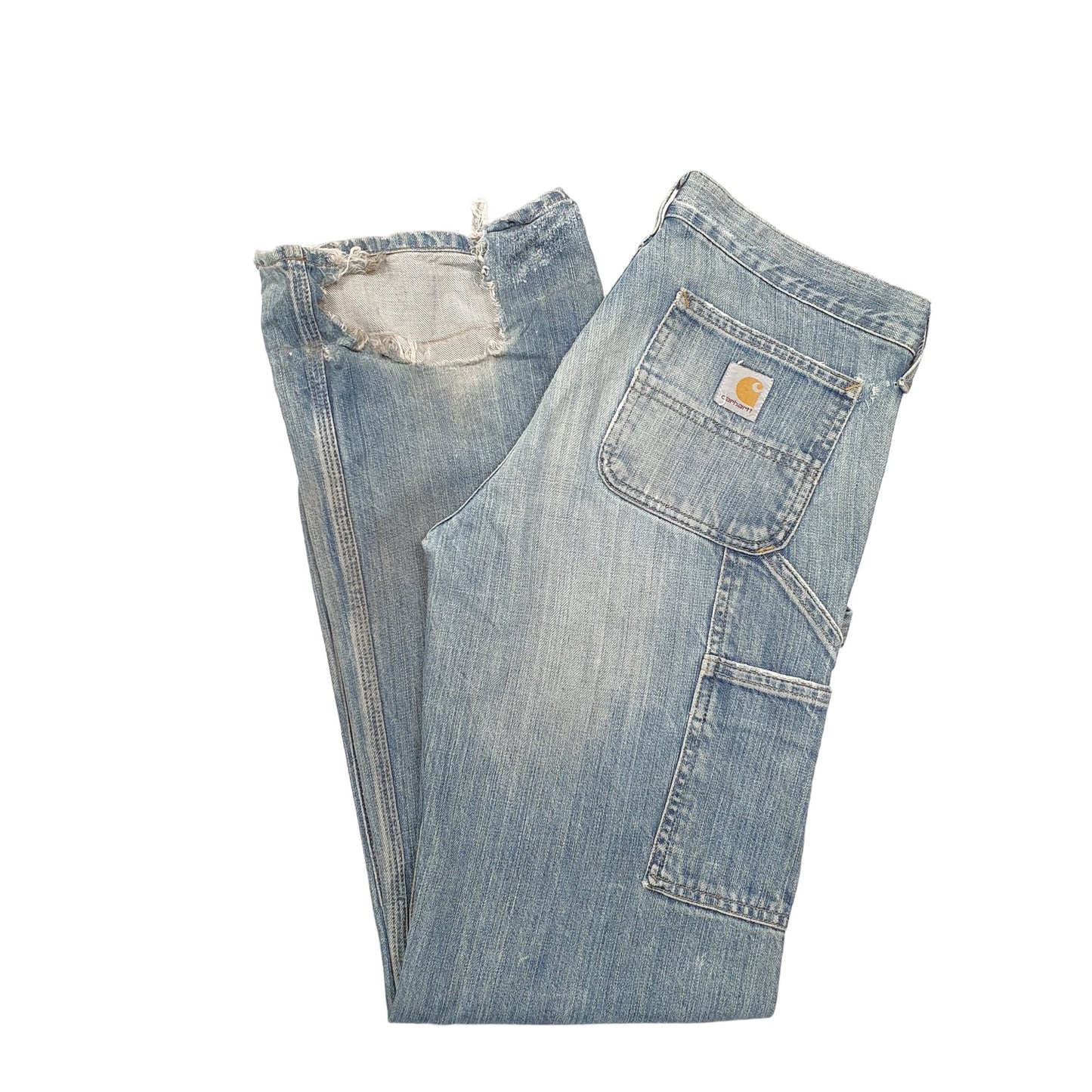 Mens Blue Carhartt Single Knee Carpenter JeansW32 L32