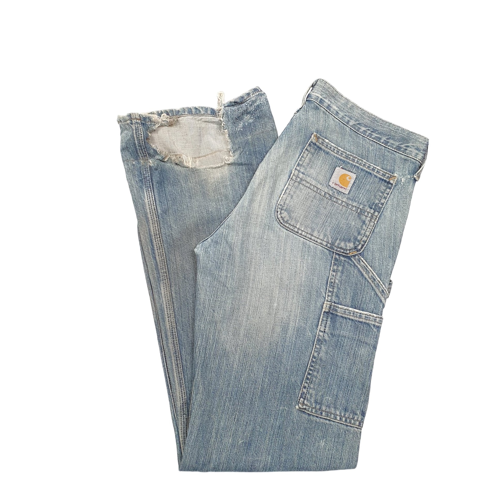 Mens Blue Carhartt Single Knee Carpenter JeansW32 L32