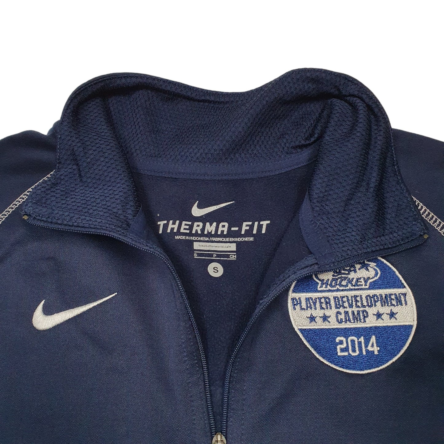 Mens Navy Nike Therma Fit USA Hockey Camp 2014 Quarter Zip Jumper