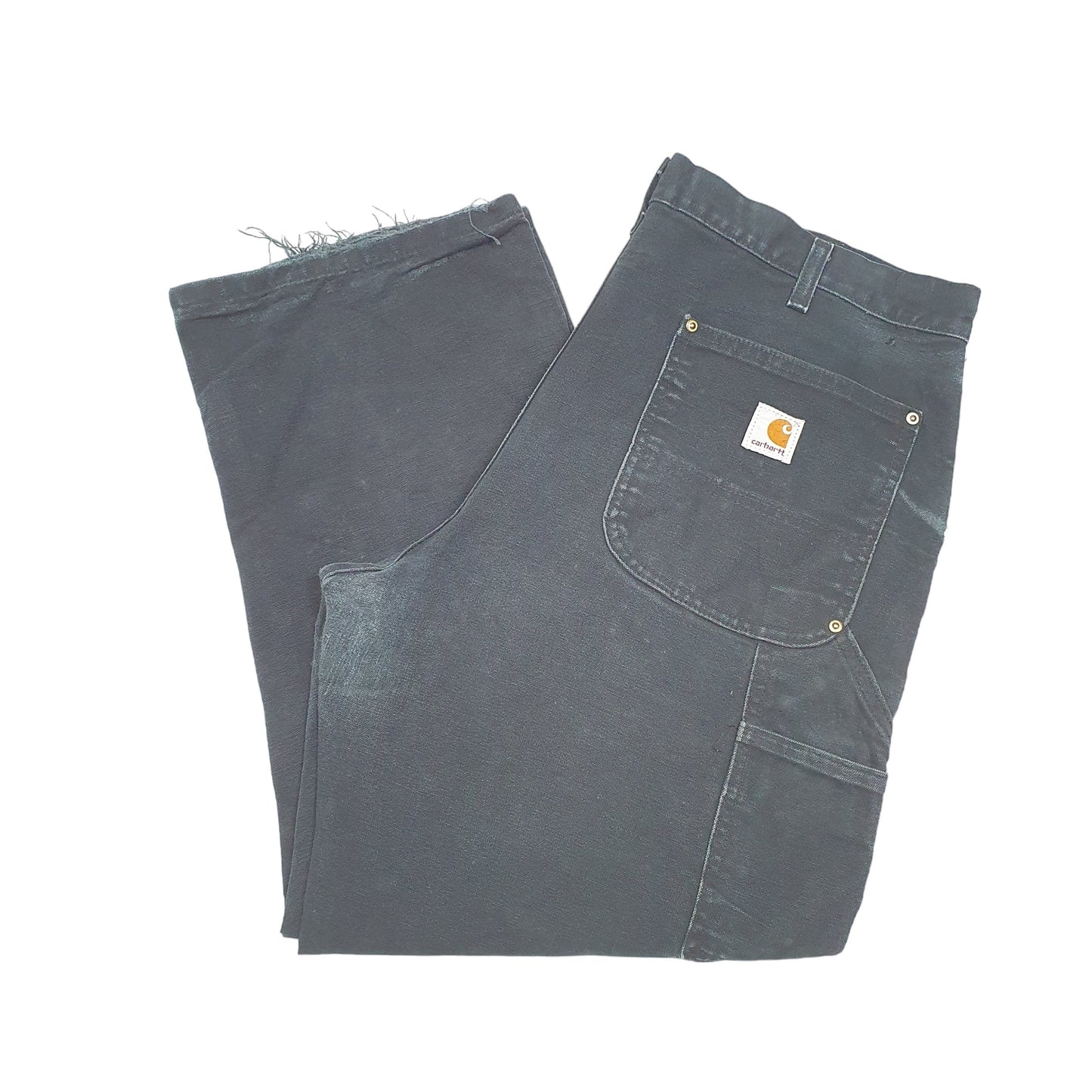 Mens Black Carhartt Double Knee Riveted Carpenter Trousers