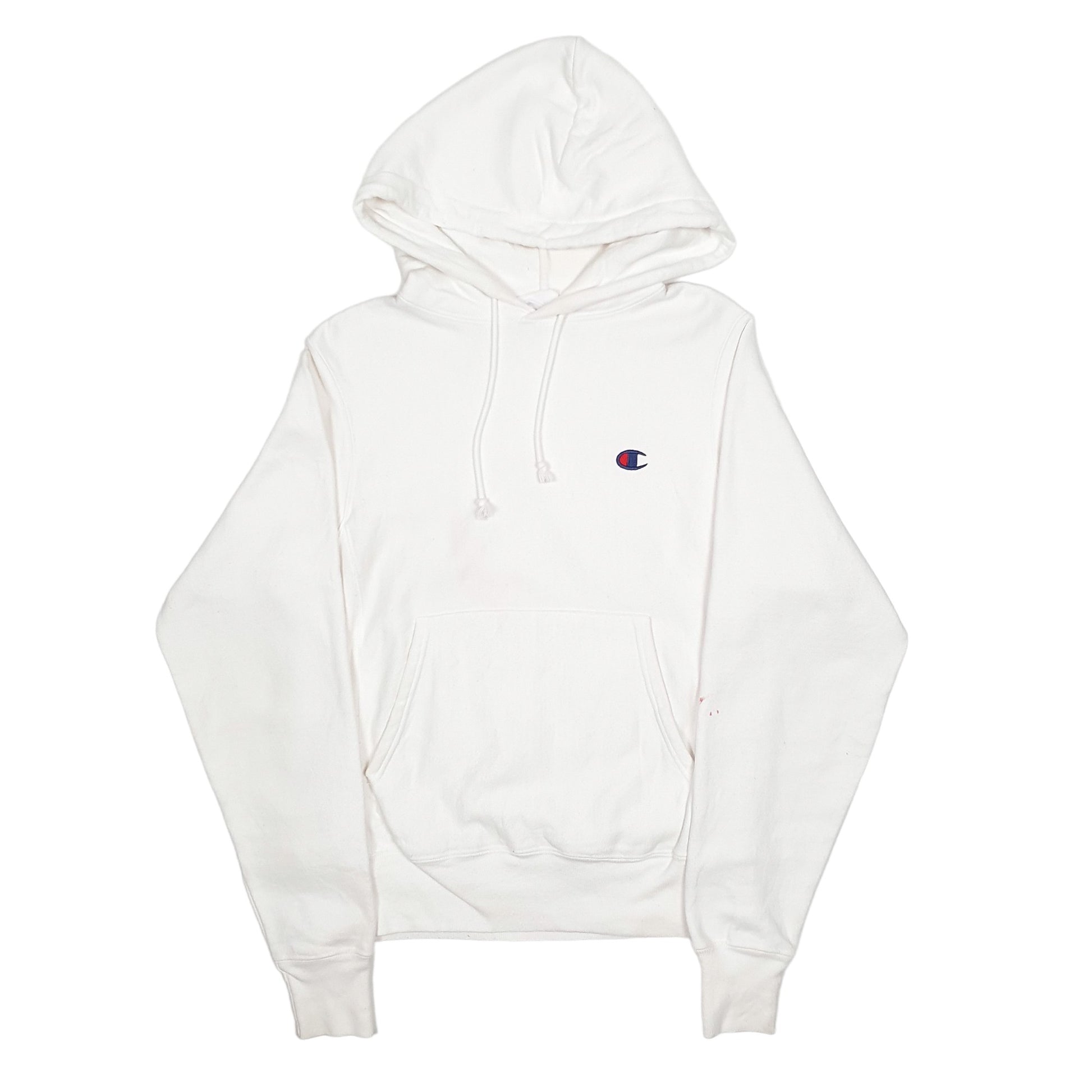 Mens White Champion Reverse Weave Hoodie Jumper