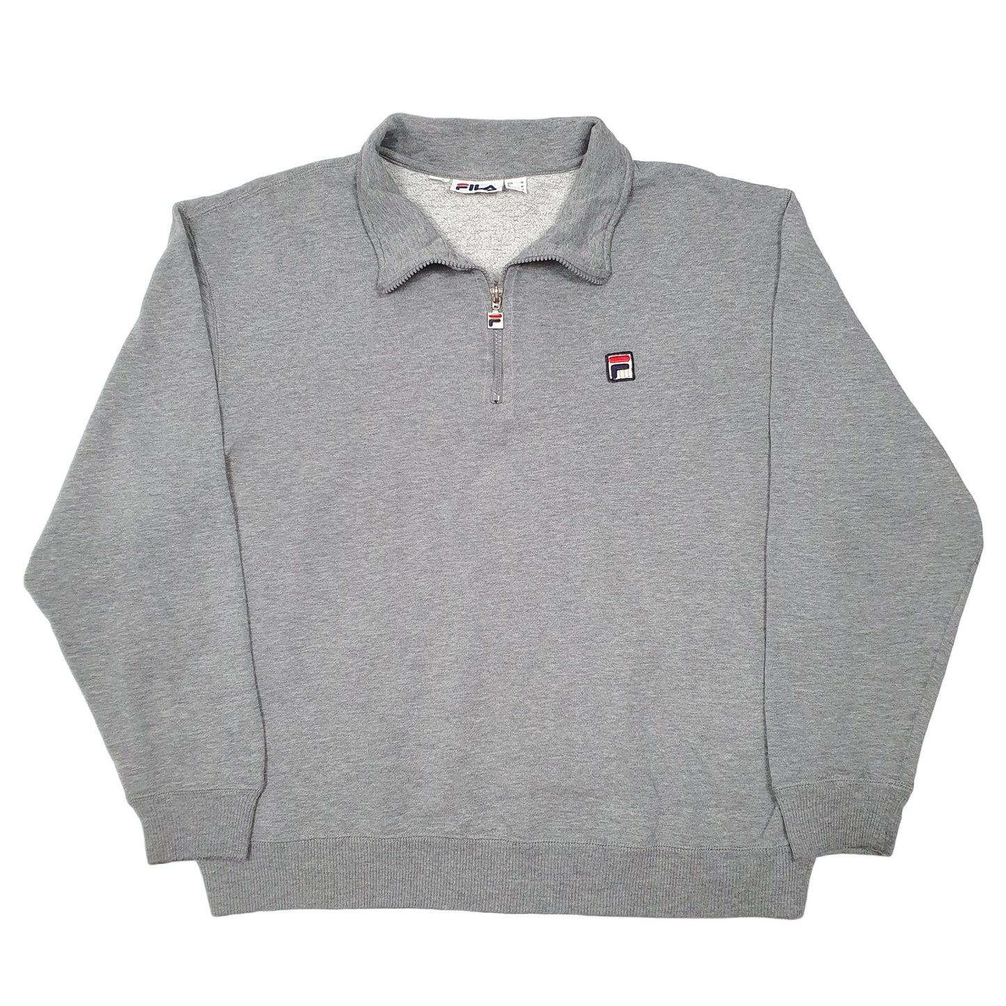 Mens Grey Fila  Quarter Zip Jumper