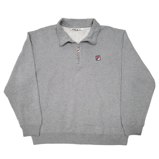 Mens Grey Fila  Quarter Zip Jumper