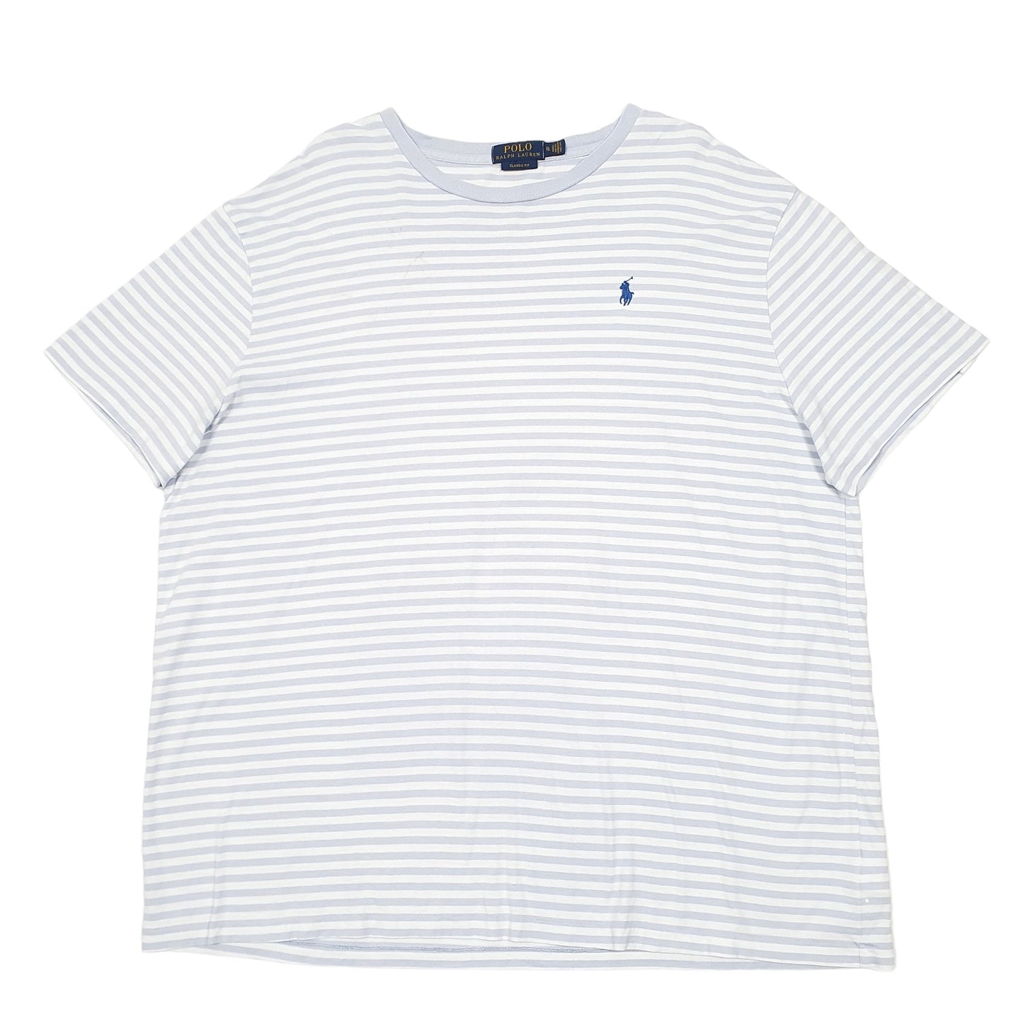 Mens Blue Polo Ralph Lauren Striped Polo Classic Fit Short Sleeve T Shirt