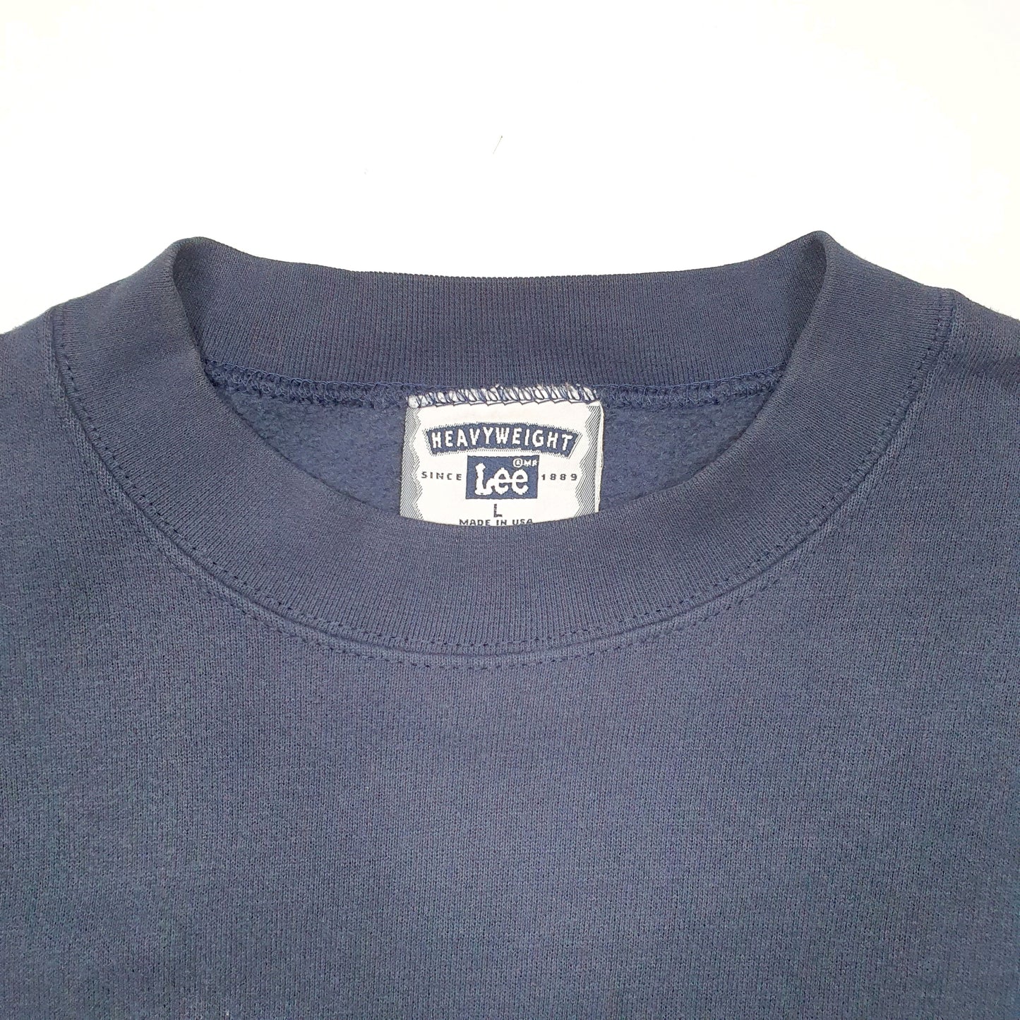 Mens Navy Lee Heavyweight Made In USA Plumbing Crewneck Jumper