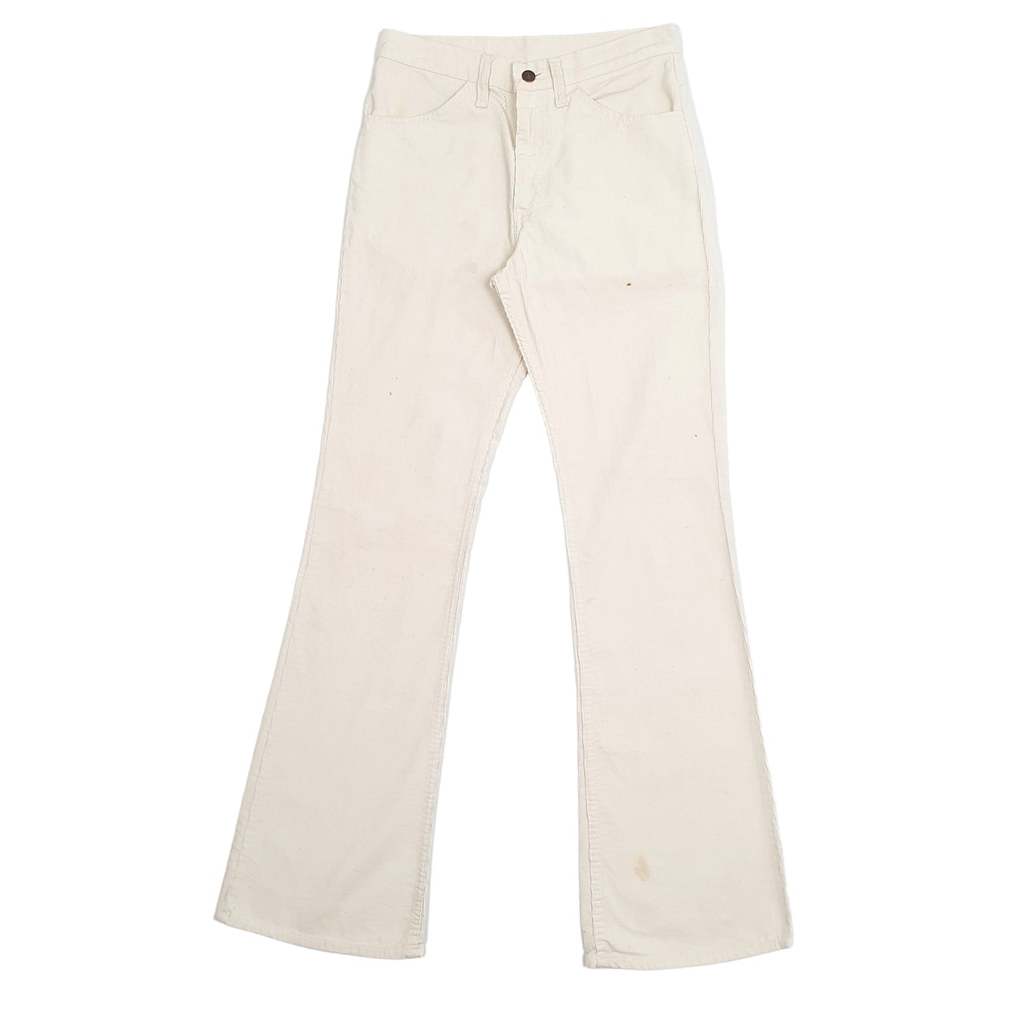 Womens Cream Levis USA Made 1980s Corduroy Trousers