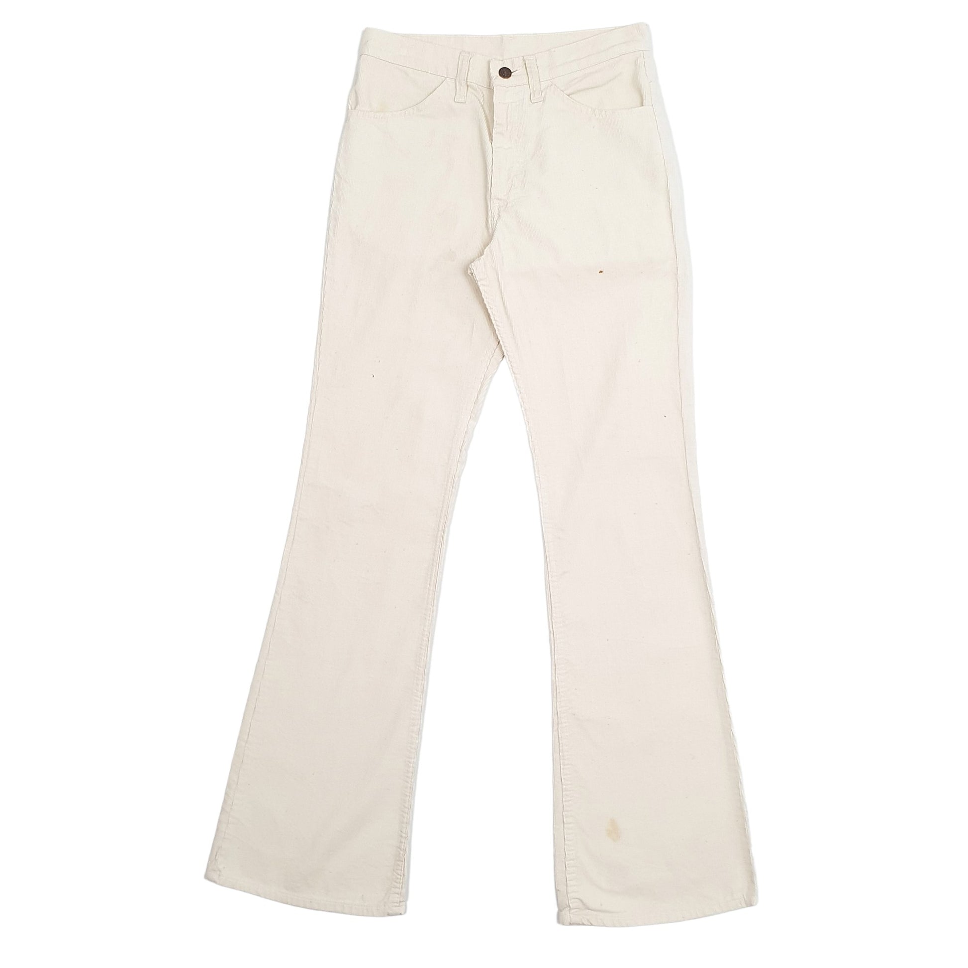 Womens Cream Levis USA Made 1980s Corduroy Trousers