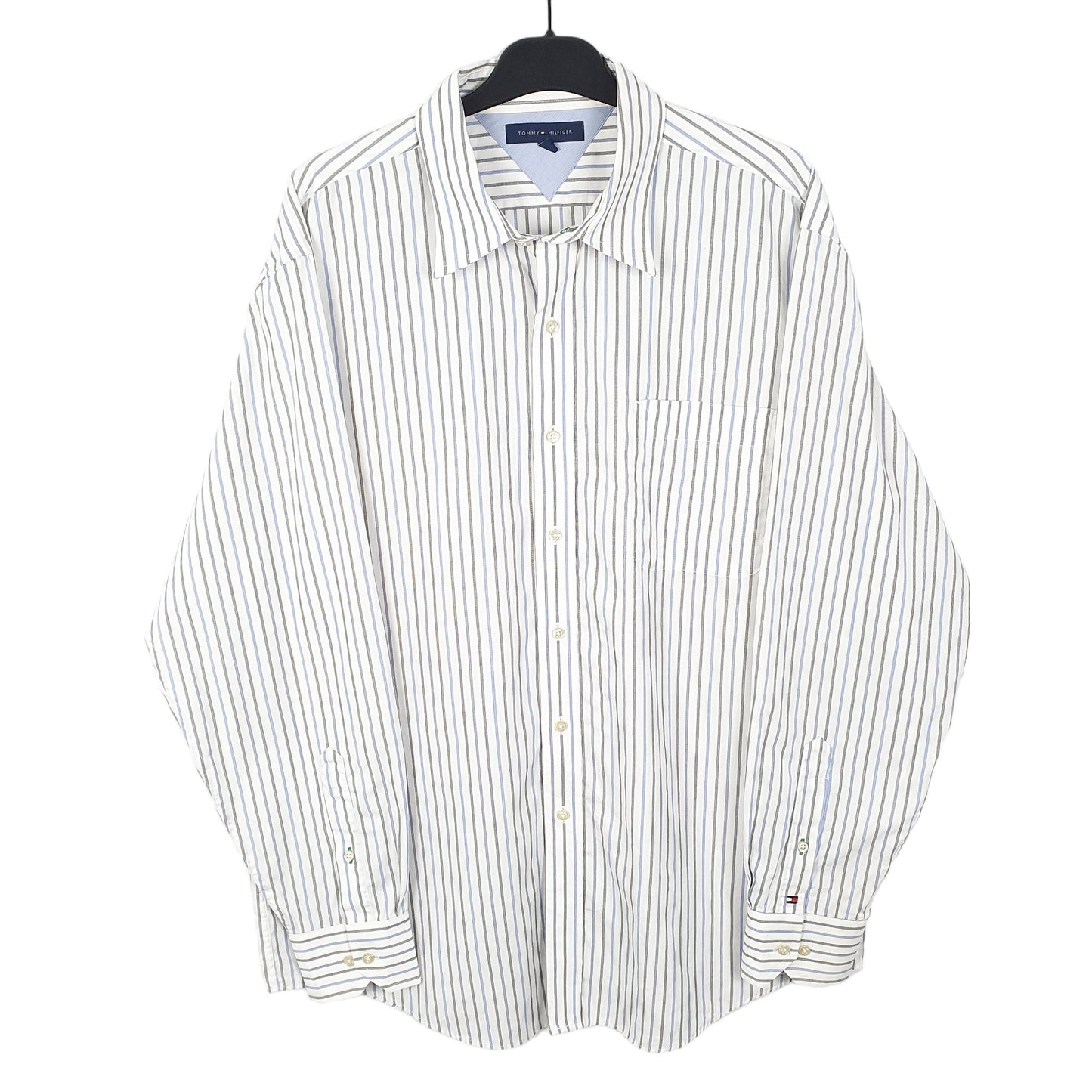 Tommy Hilfiger Long Sleeve Regular Fit Striped Shirt White