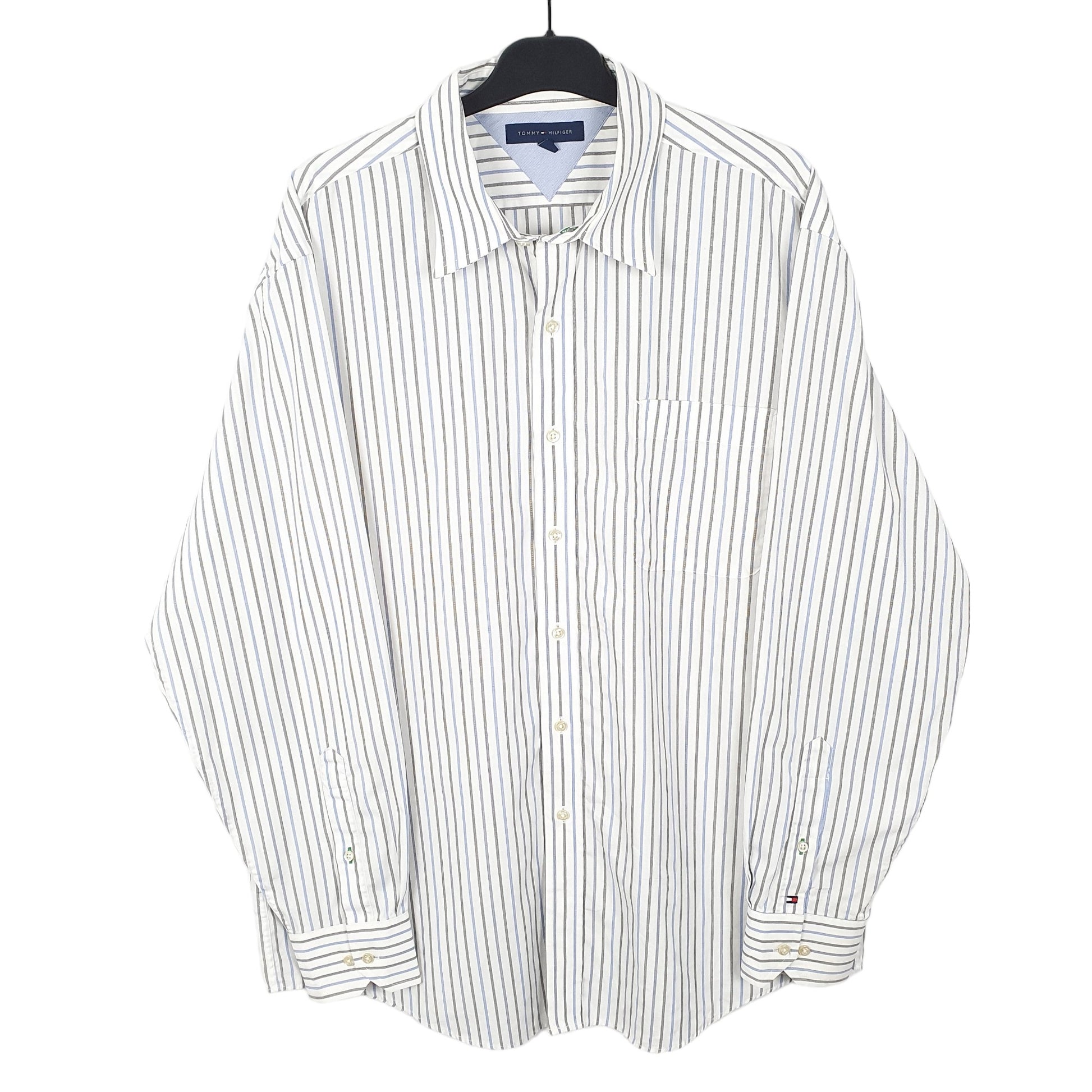 Tommy Hilfiger Long Sleeve Regular Fit Striped Shirt White