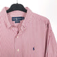 Ralph Lauren Long Sleeve Yarmouth Fit Striped Shirt Burgundy