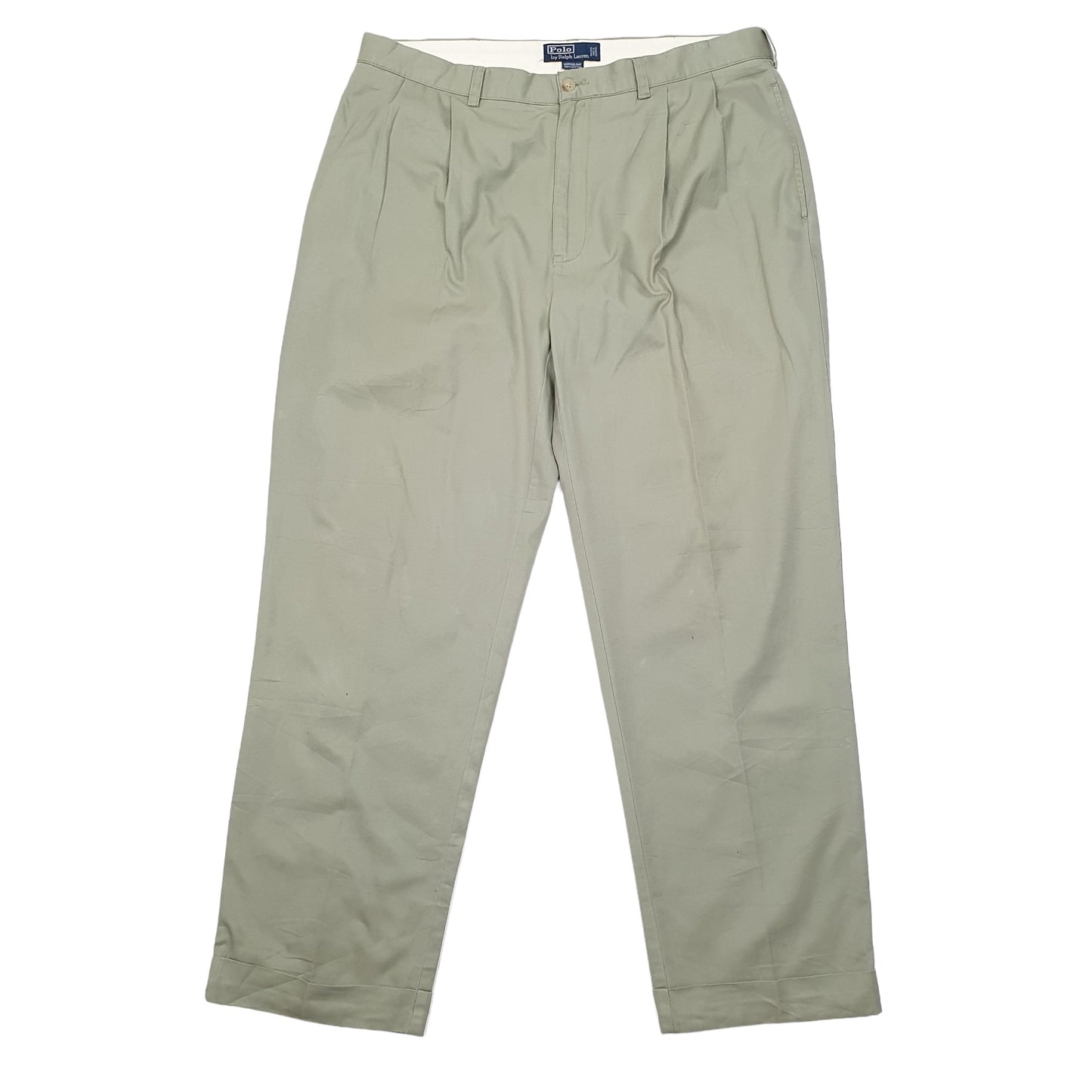 Mens Polo Ralph Lauren Khaki Chino Trousers W38 L30 Khaki