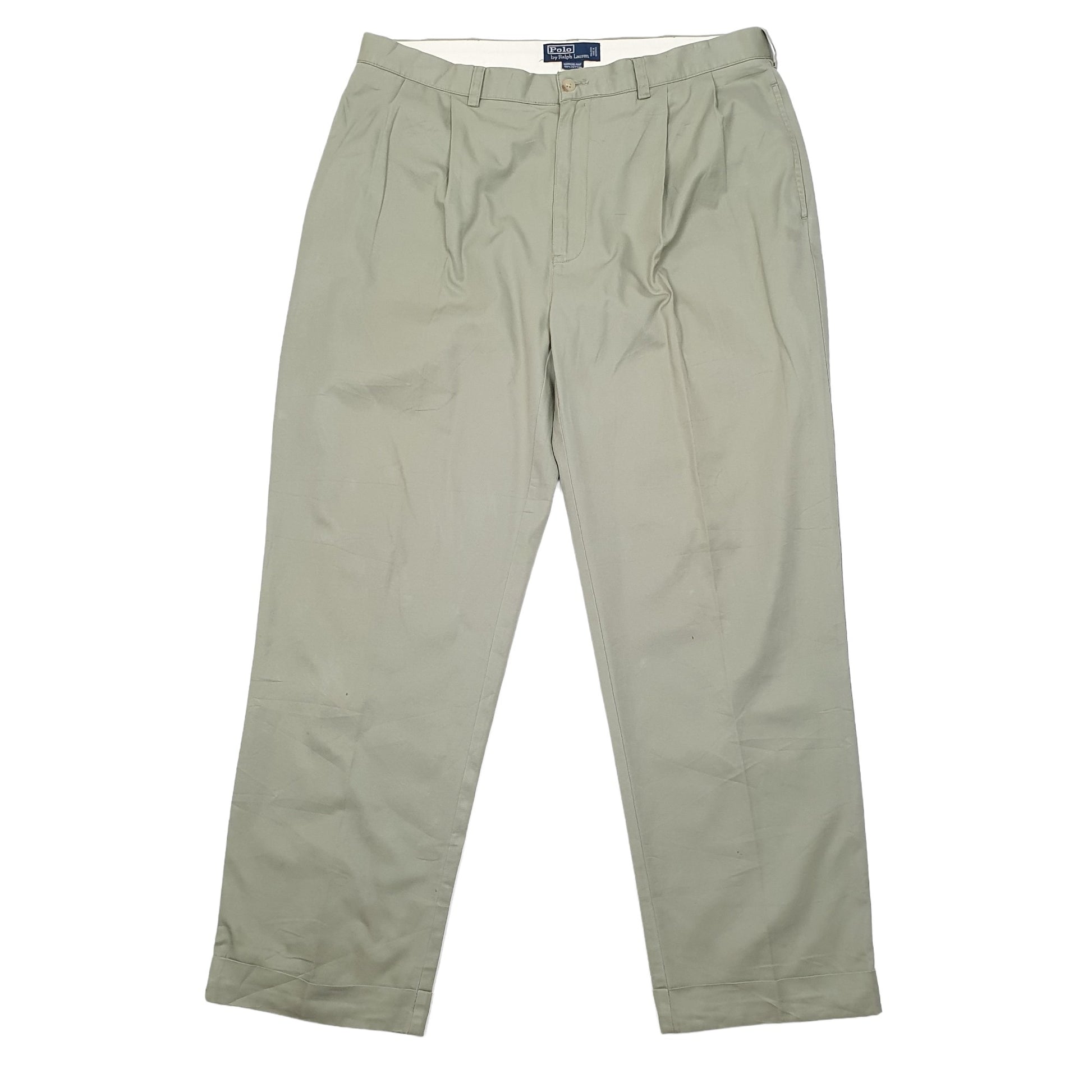 Mens Polo Ralph Lauren Khaki Chino Trousers W38 L30 Khaki