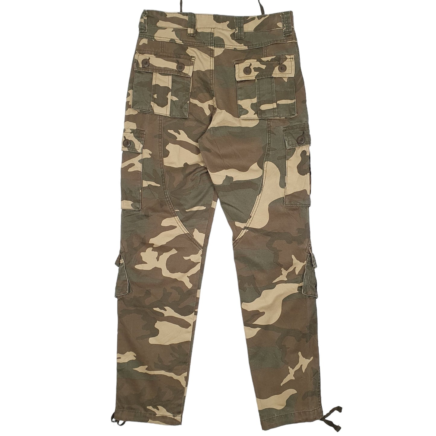 Mens Khaki Mustway Combat Pants Camouflage Cargo Trousers