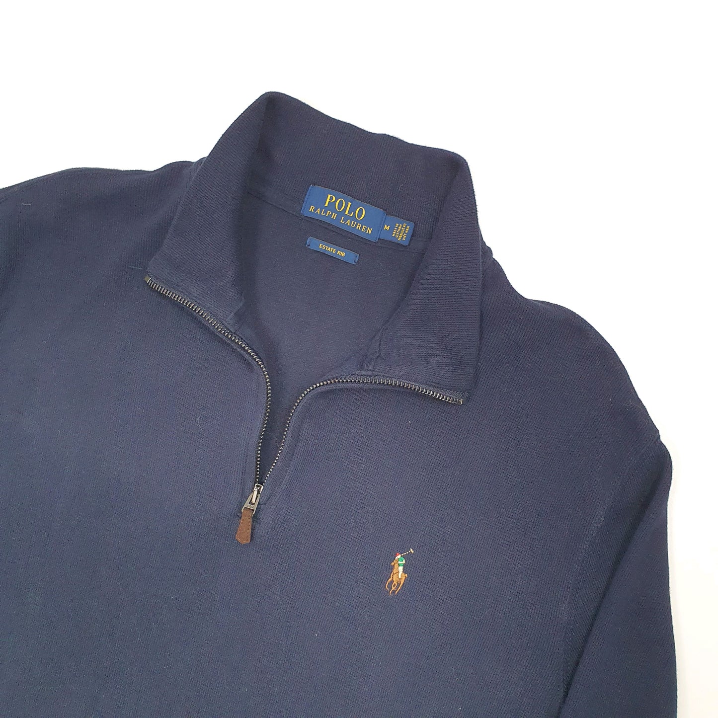 Polo Ralph Lauren Estate Rib Quarter Zip M Navy