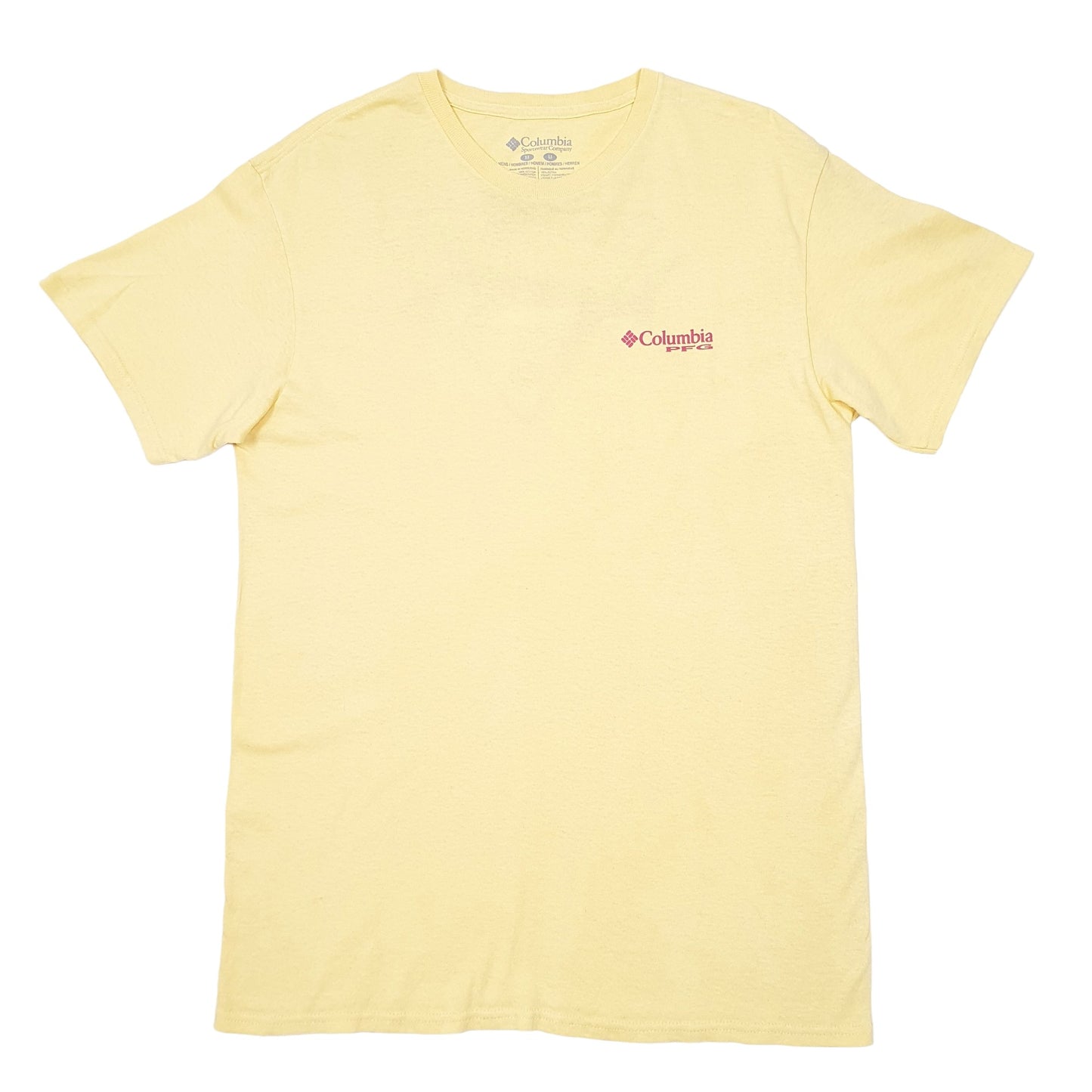 Mens Yellow Columbia Sportswear Performance Fishing Gear PFG Short Sleeve T Shirt